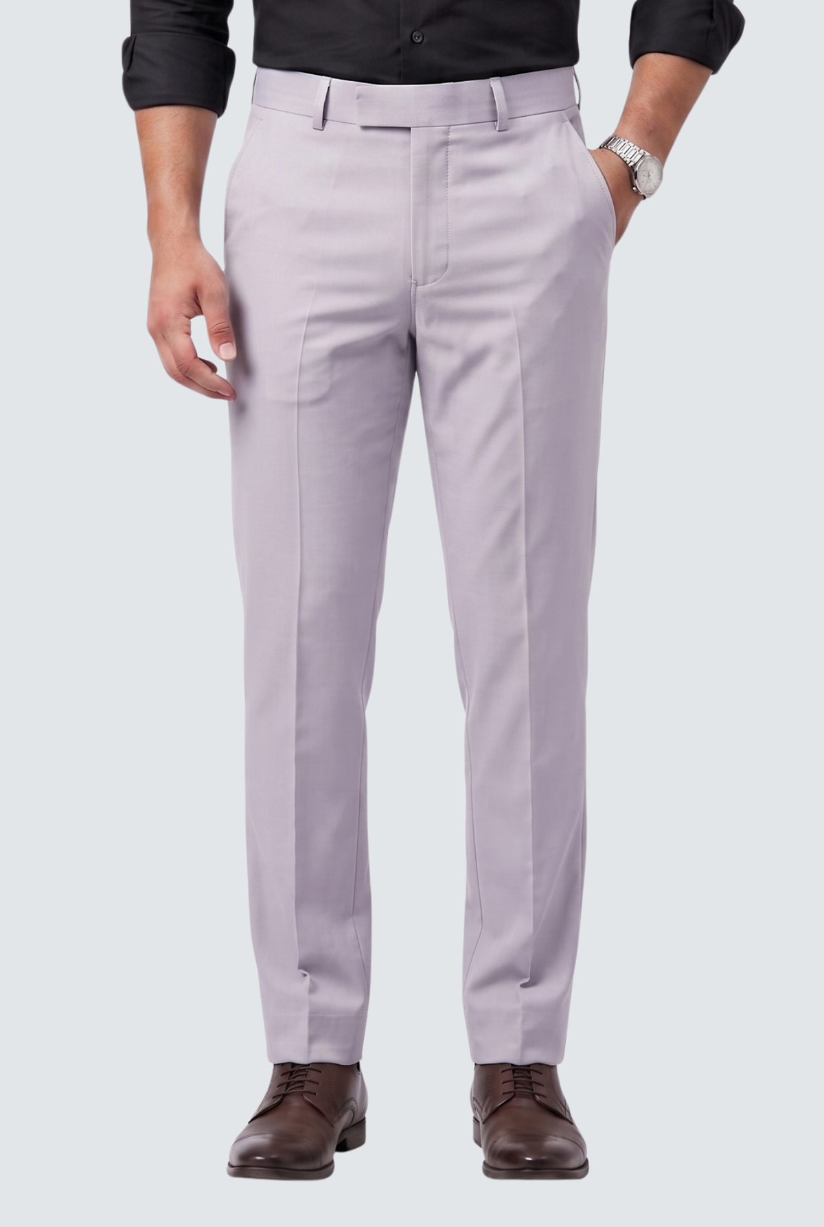 Light Purple Regular Pants-(0005)