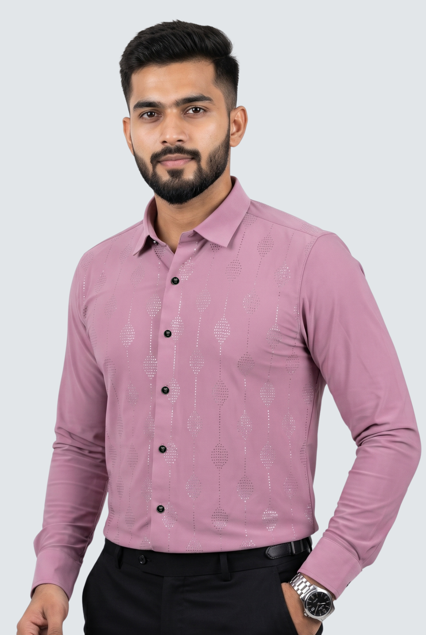 Men’s Korean Vibe Shirt-Pink (1855)