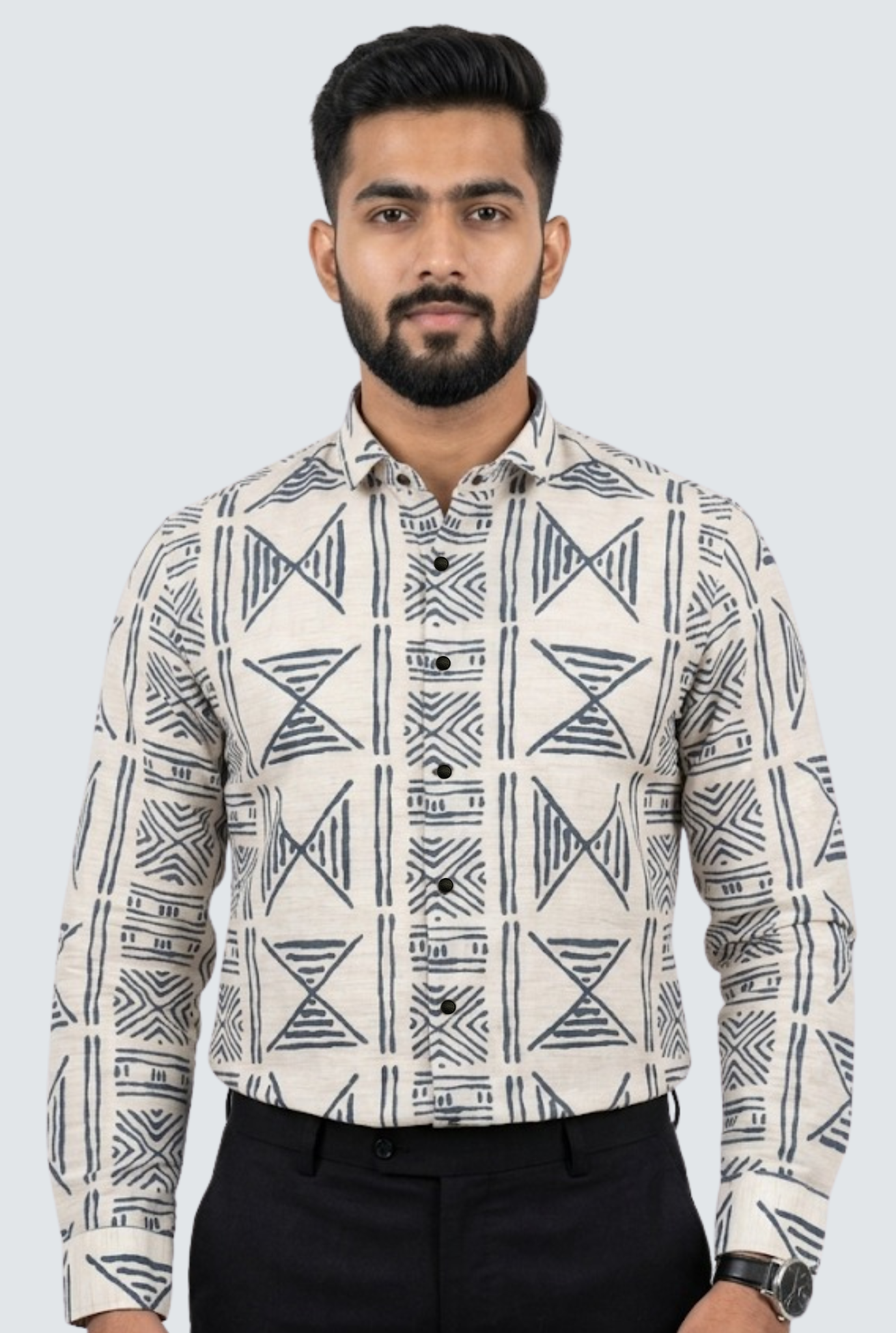 Men’s Everyday Wear Blue Cotton Shirt (1833)