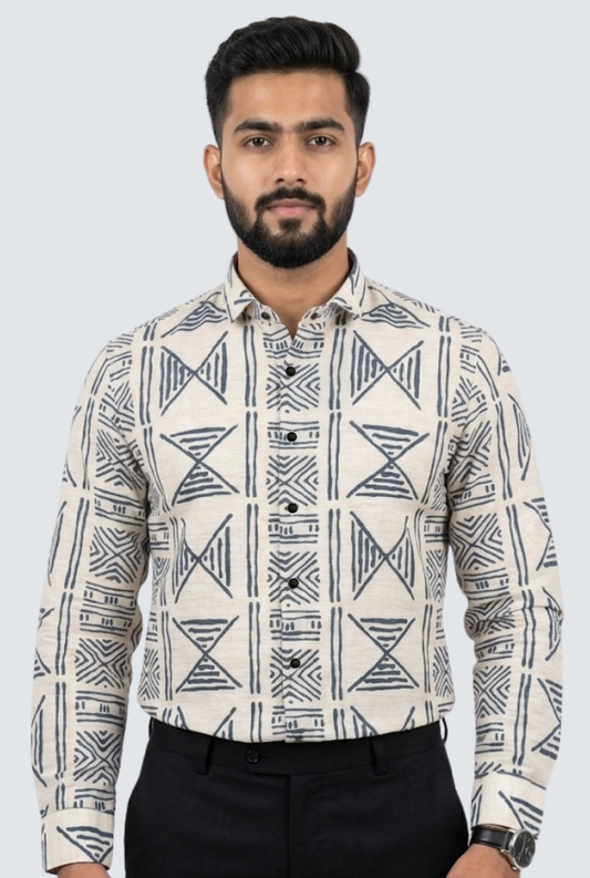 Men’s Everyday Wear Blue Cotton Shirt (1833)