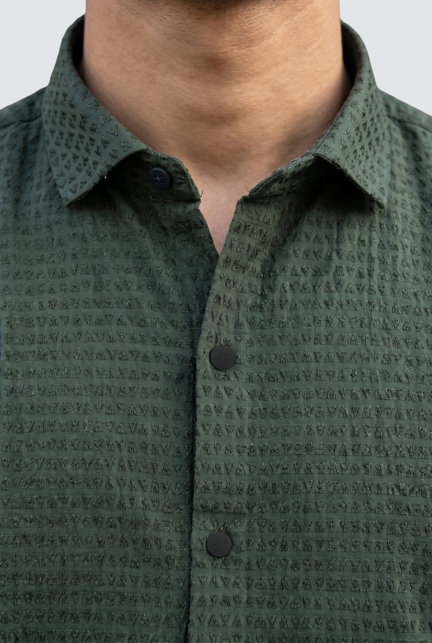 Men's Trendy Textured Shirt-Bottle Green(1724)