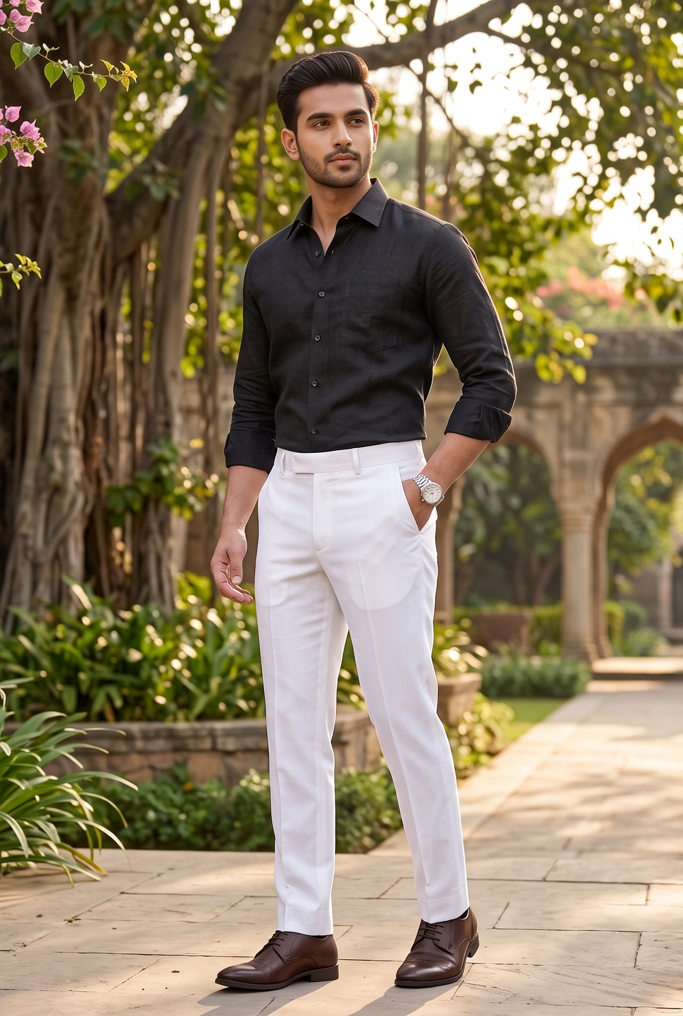 White Regular Pants-(0005)