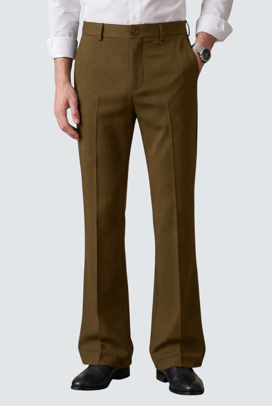 Men’s Trendy Brown Korean Bootcut Trouser-(0002)