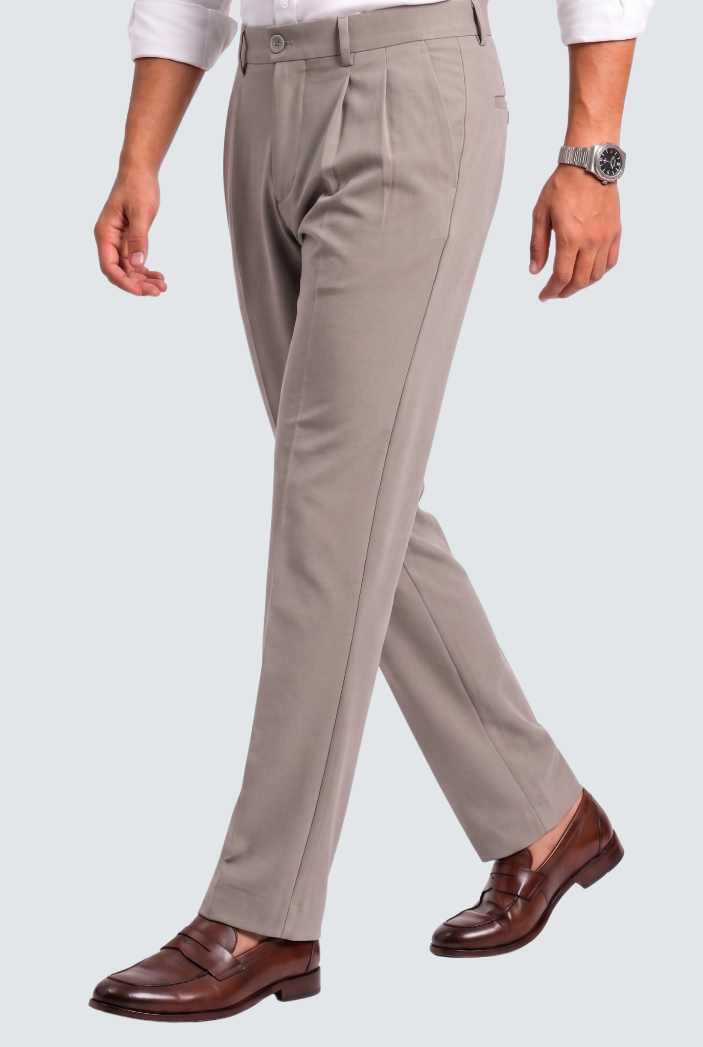 Men's Light Grey Straight Fit Gurkha Trouser –(0004)
