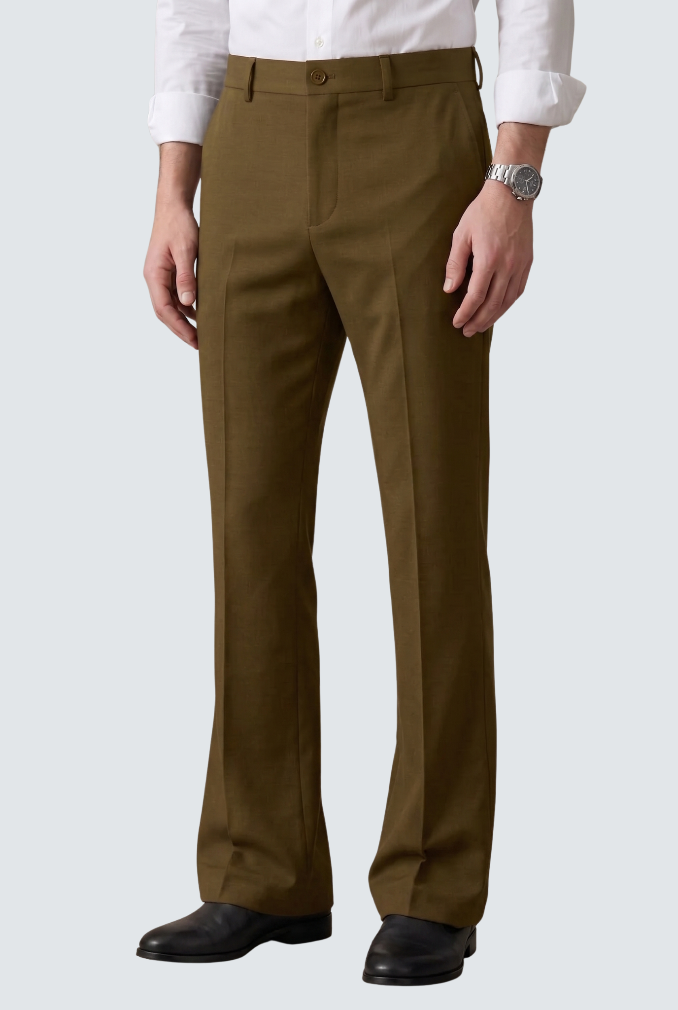 Men’s Trendy Brown Korean Bootcut Trouser-(0002)