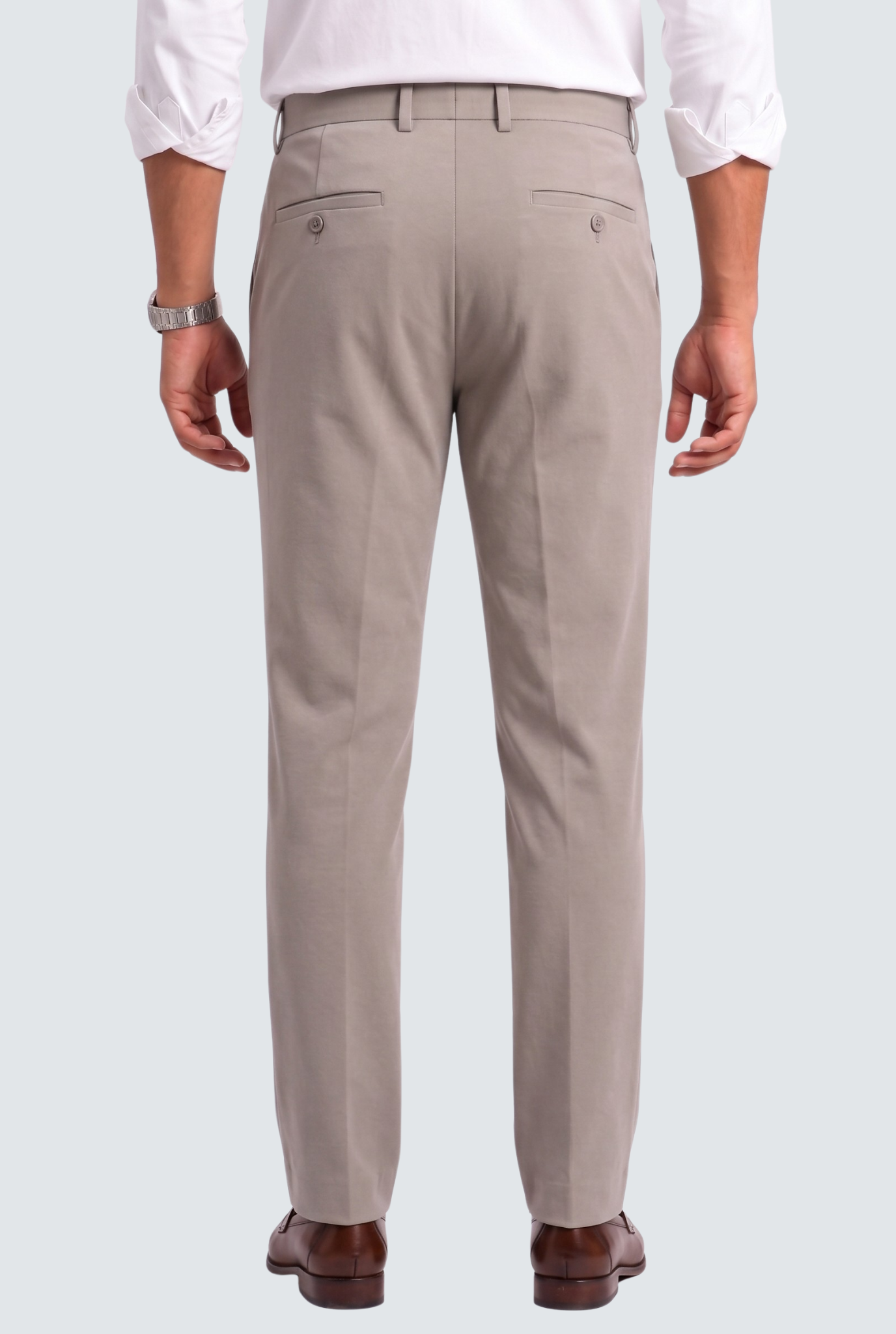 Men's Light Grey Straight Fit Gurkha Trouser –(0004)
