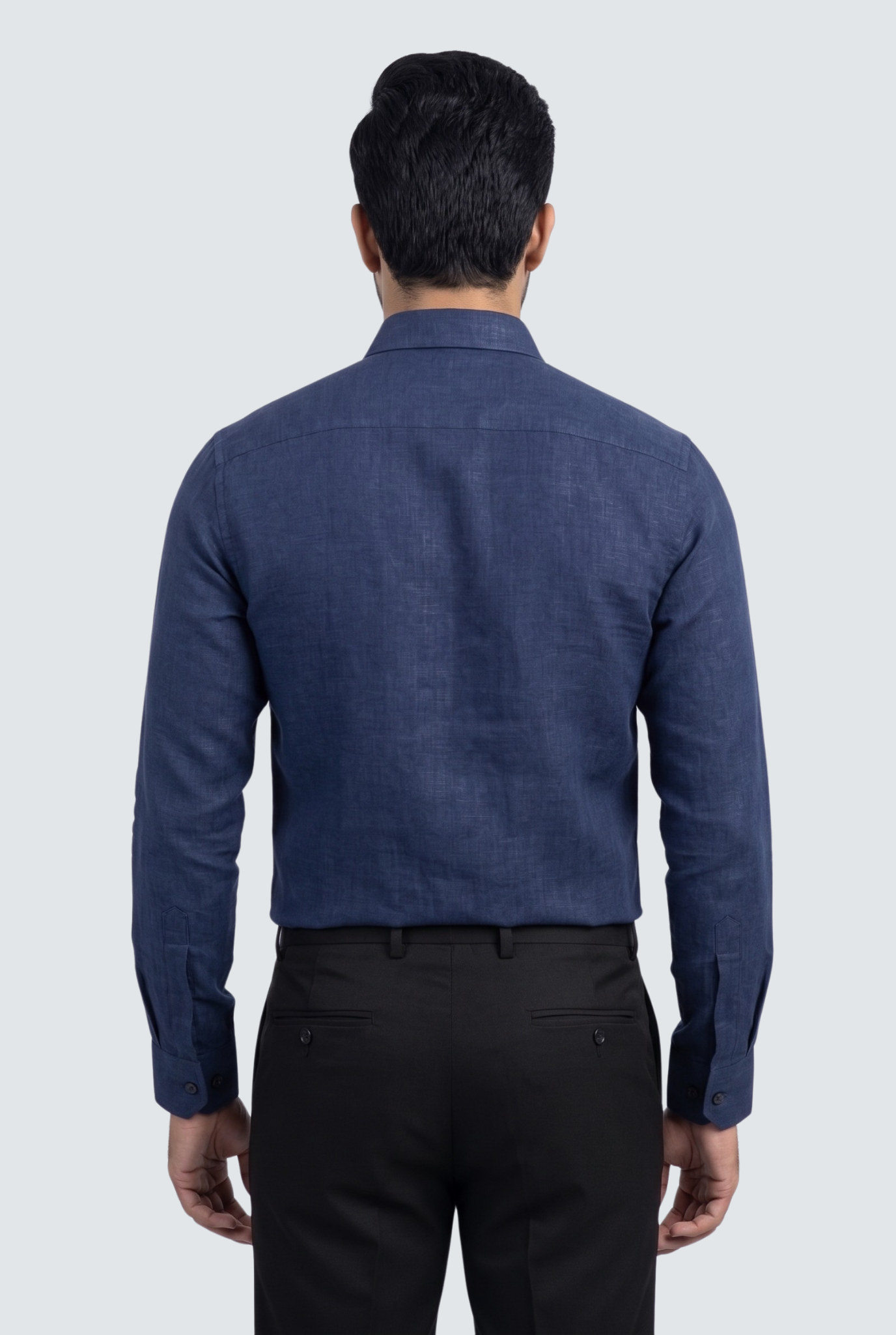 Navy Blue Linen Shirt-(1923)