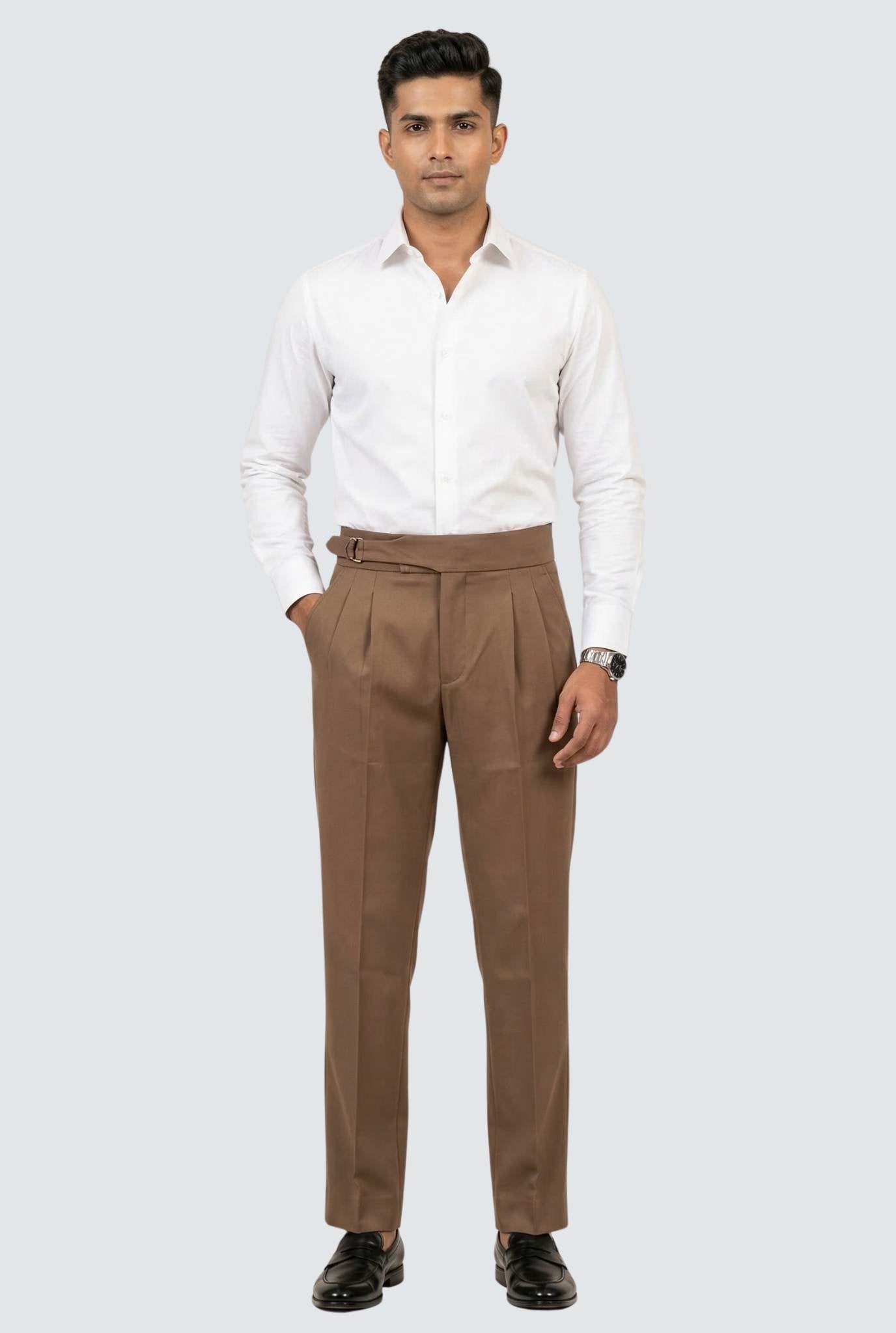 Korean Casual Brown Trouser For Men-Soft Fabric Comfort (0001)
