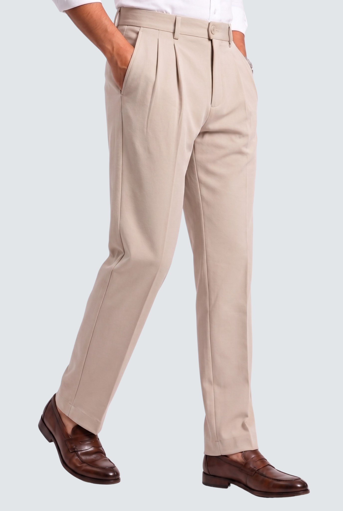 Men's Fawn Straight Fit Gurkha Trouser –(0004)