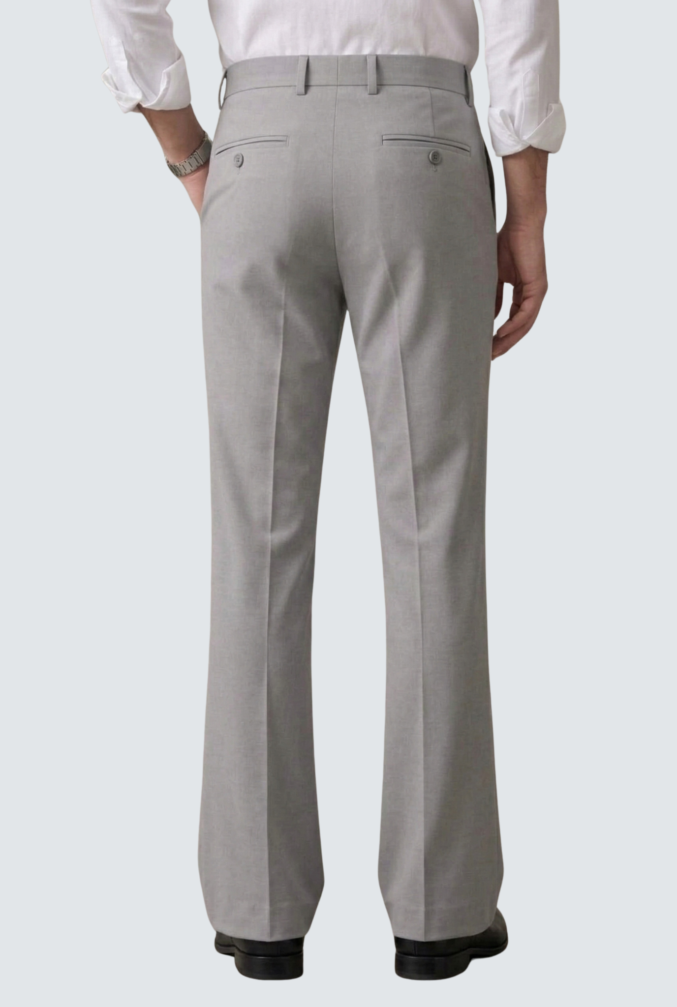 Men’s Trendy Light Grey Korean Bootcut Trouser-(0002)