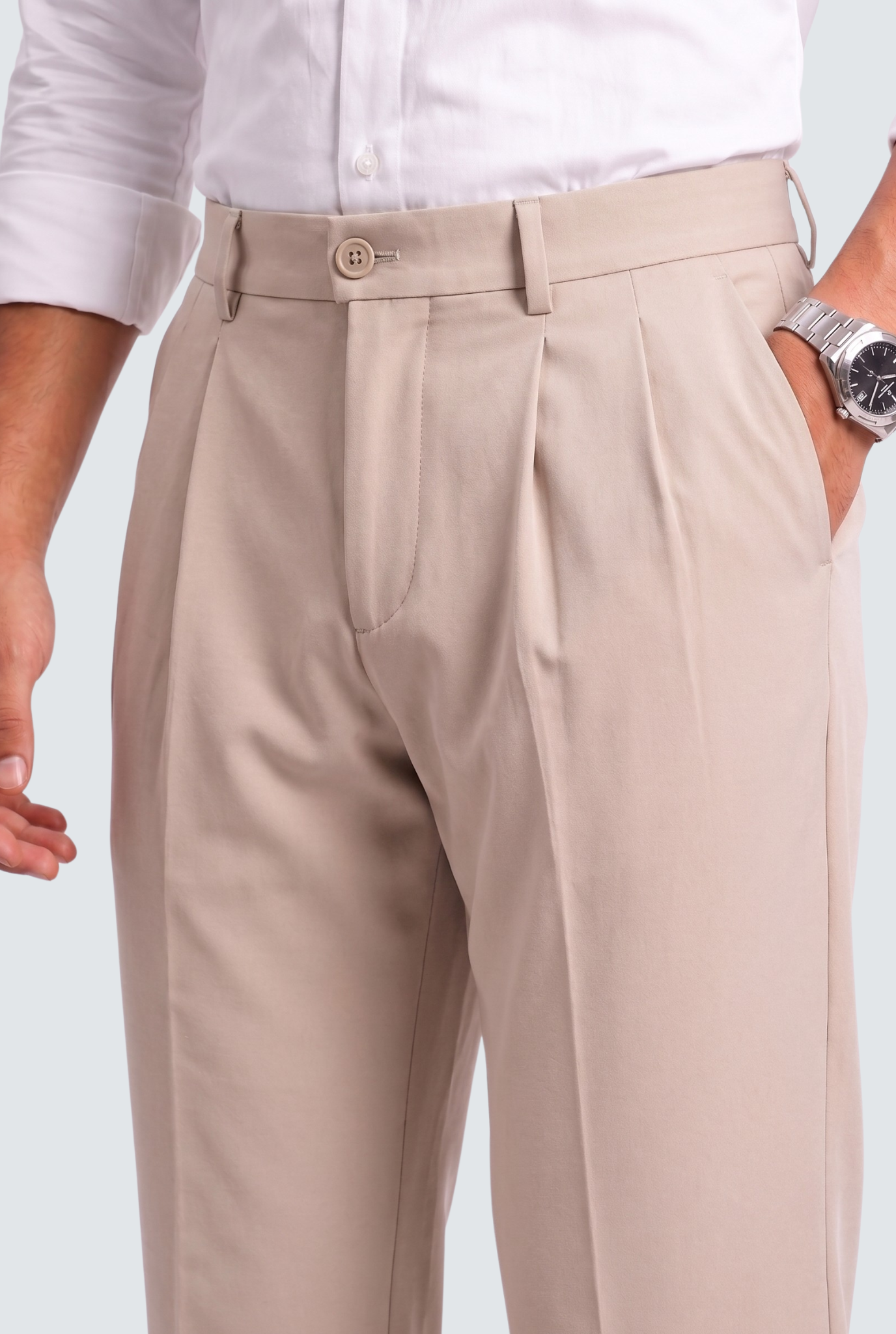 Men's Fawn Straight Fit Gurkha Trouser –(0004)