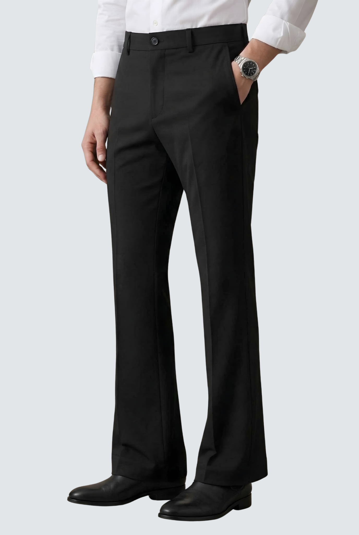Men’s Trendy Black Korean Bootcut Trouser-(0002)