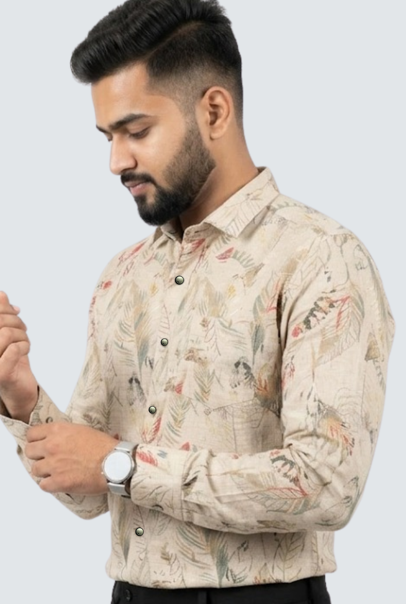 Men’s Casual Rust Linen Shirt – Lightweight & Breathable (1832)