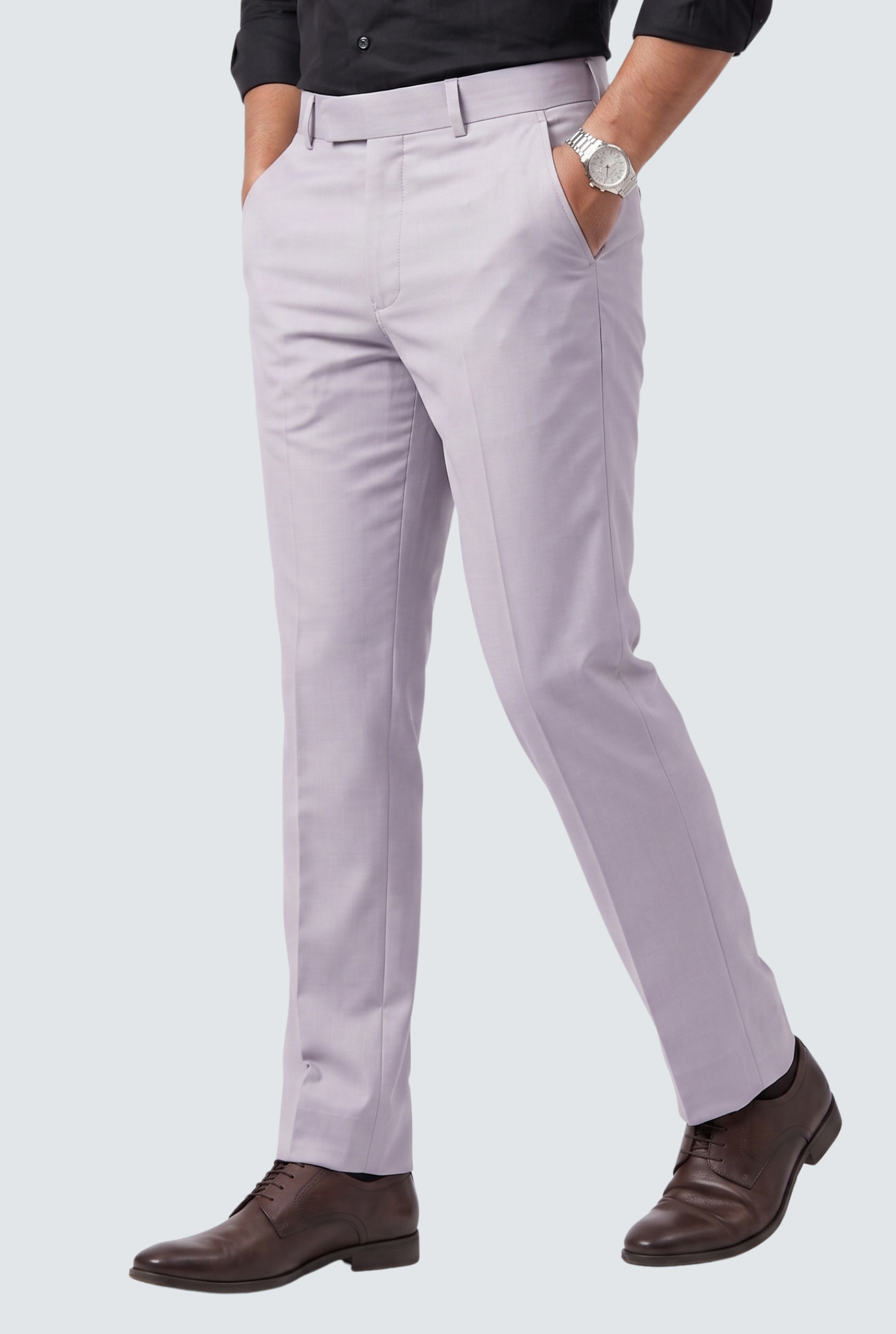 Light Purple Regular Pants-(0005)