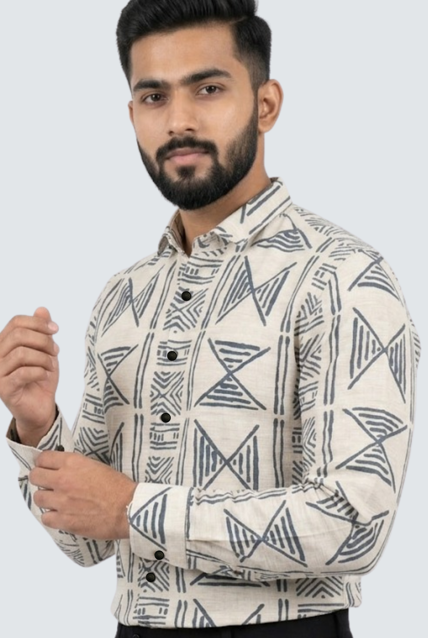 Men’s Everyday Wear Blue Cotton Shirt (1833)