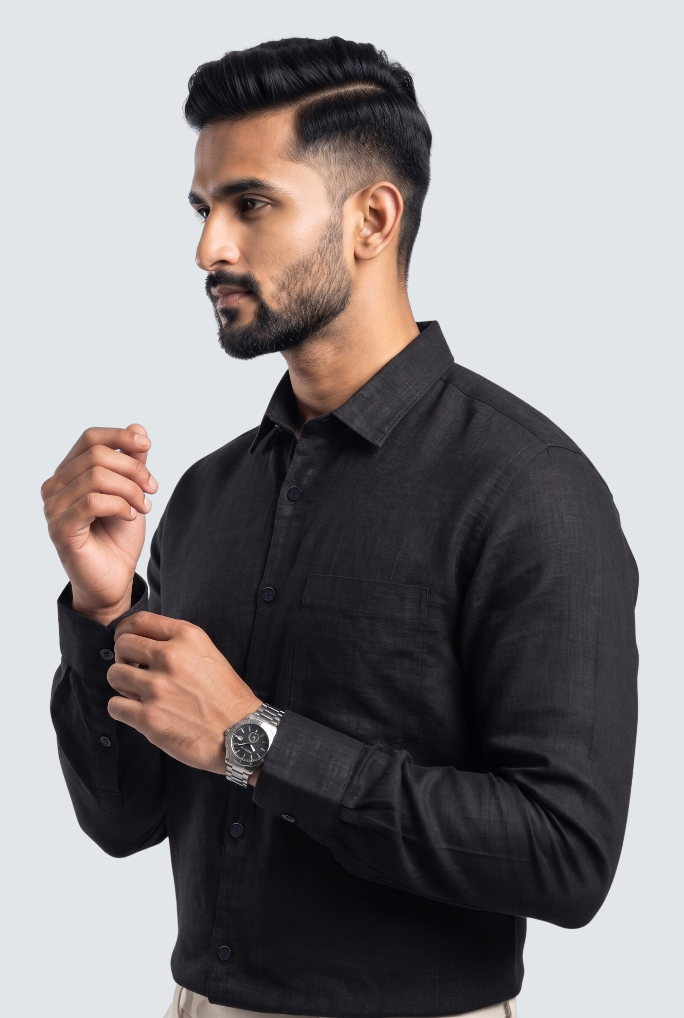 Black Linen Shirt-(1923)