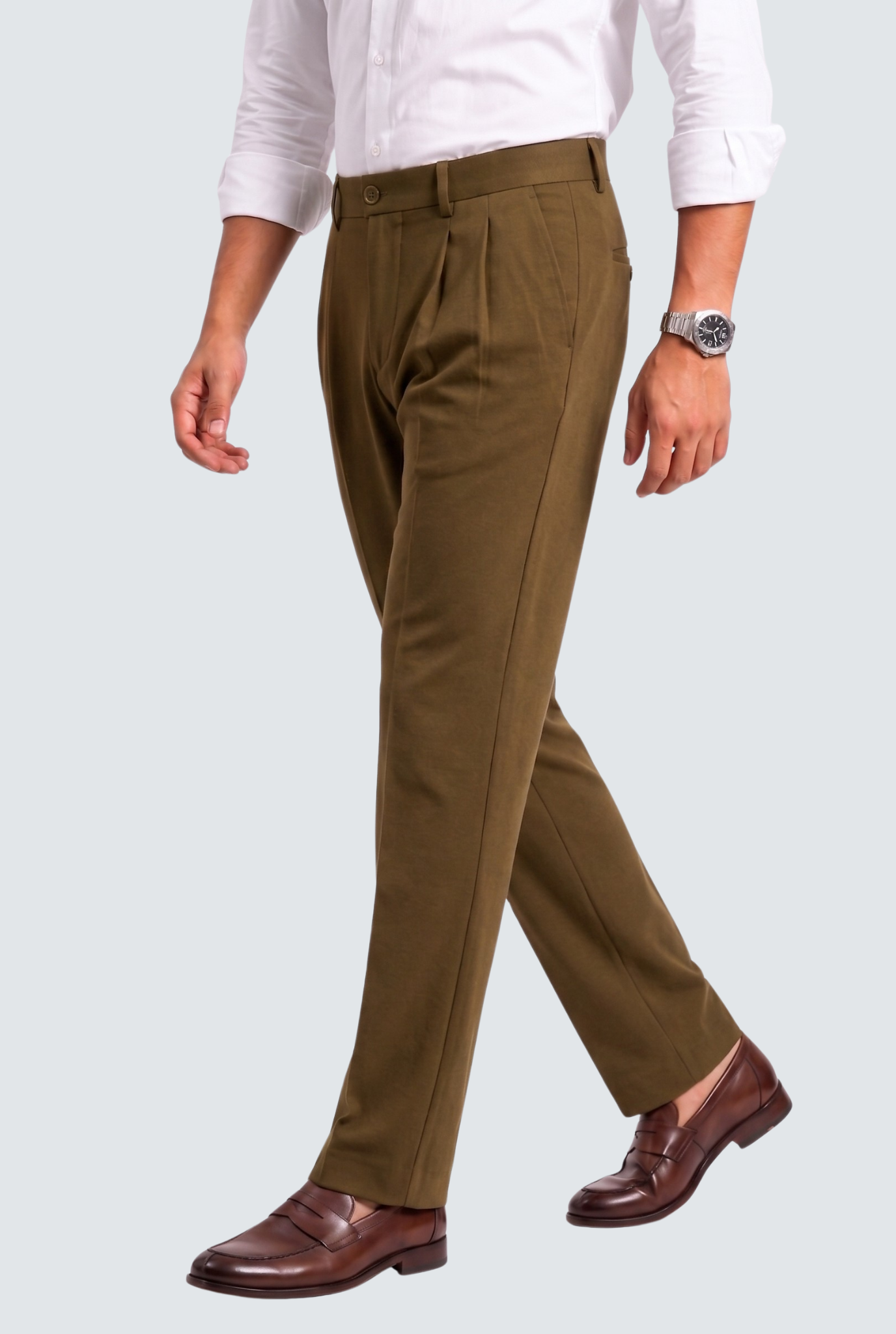 Men's Brown Straight Fit Gurkha Trouser –(0004)
