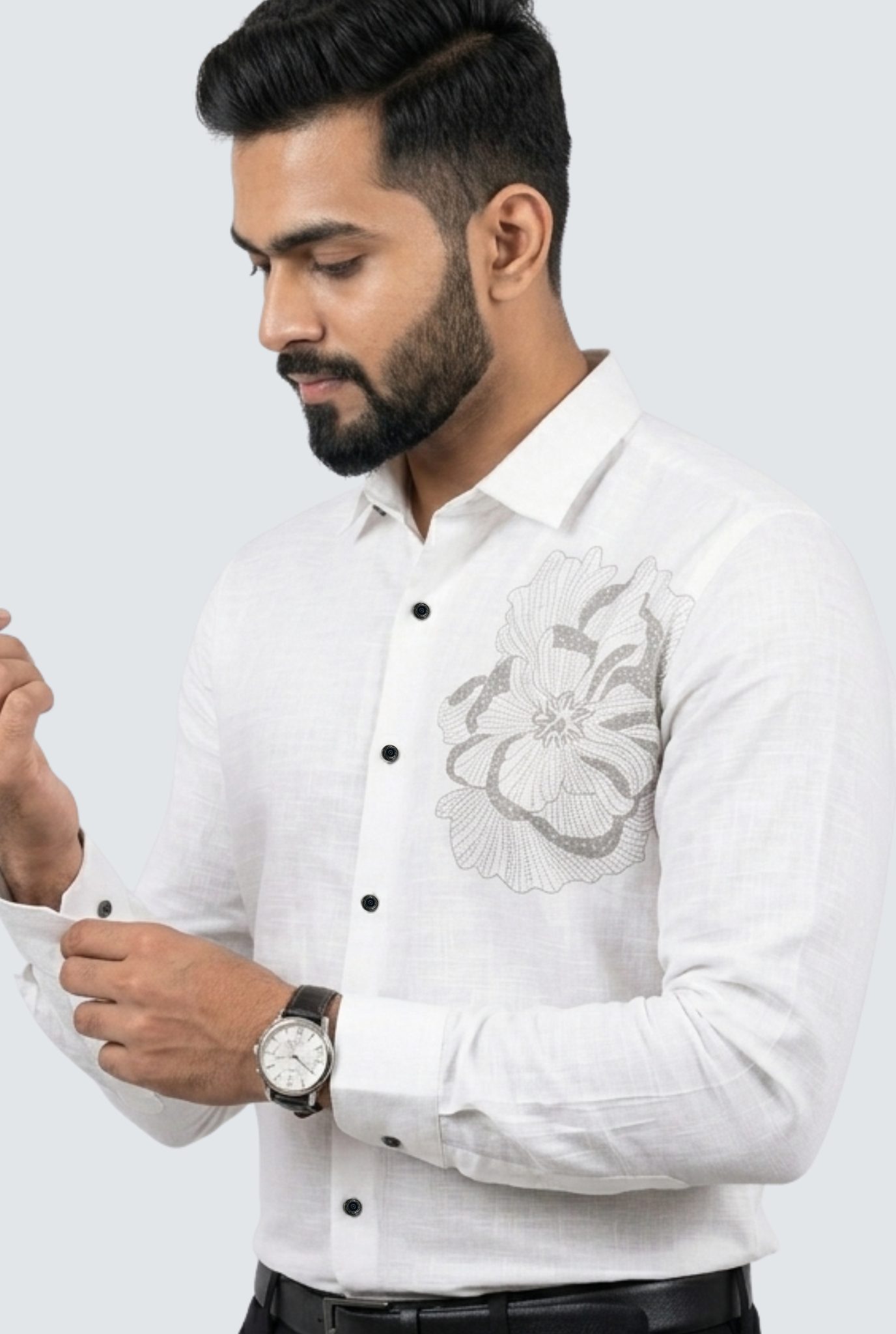 Designer White Shirt for Men-(1837)