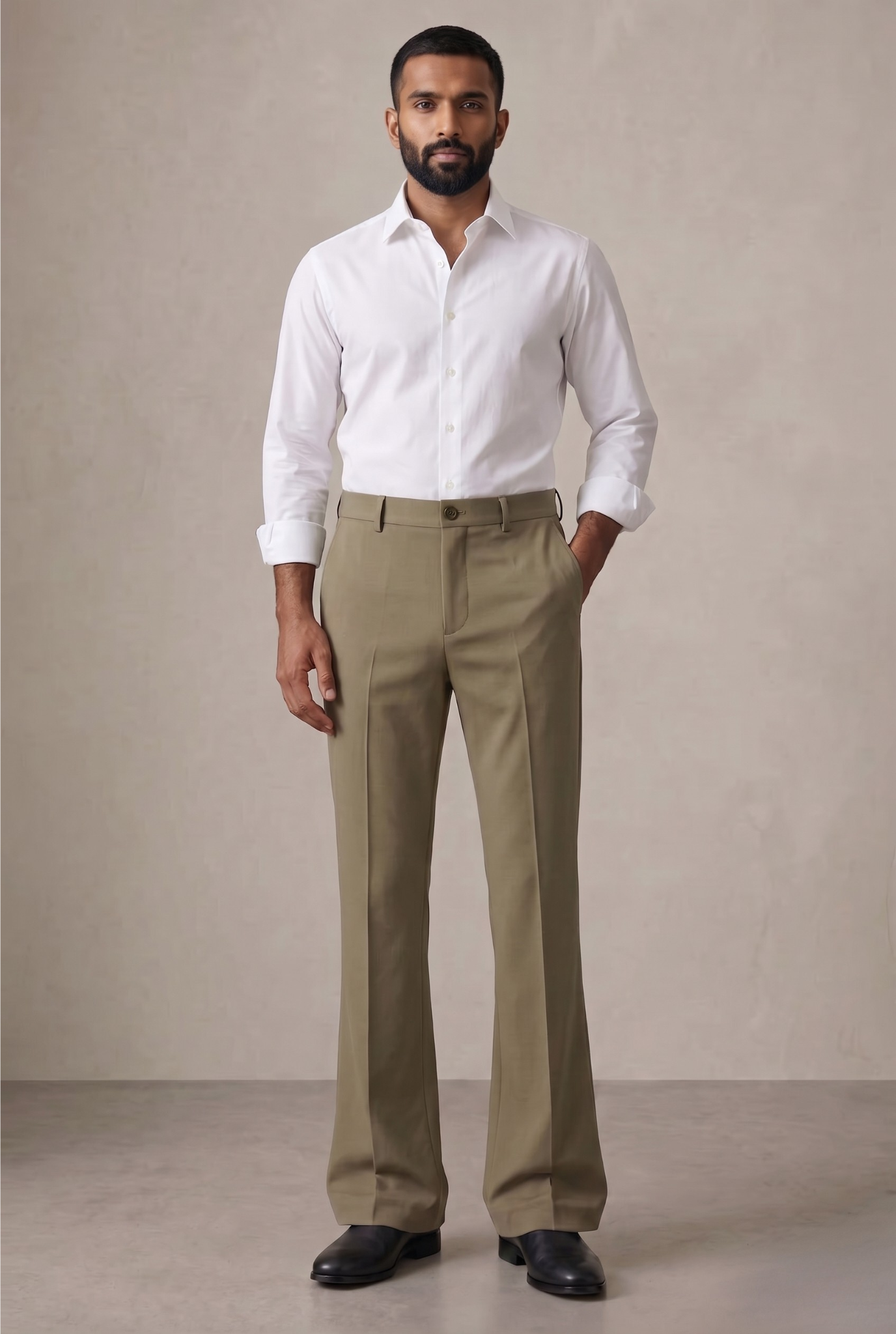Men’s Trendy Mehandi Korean Bootcut Trouser-(0002)