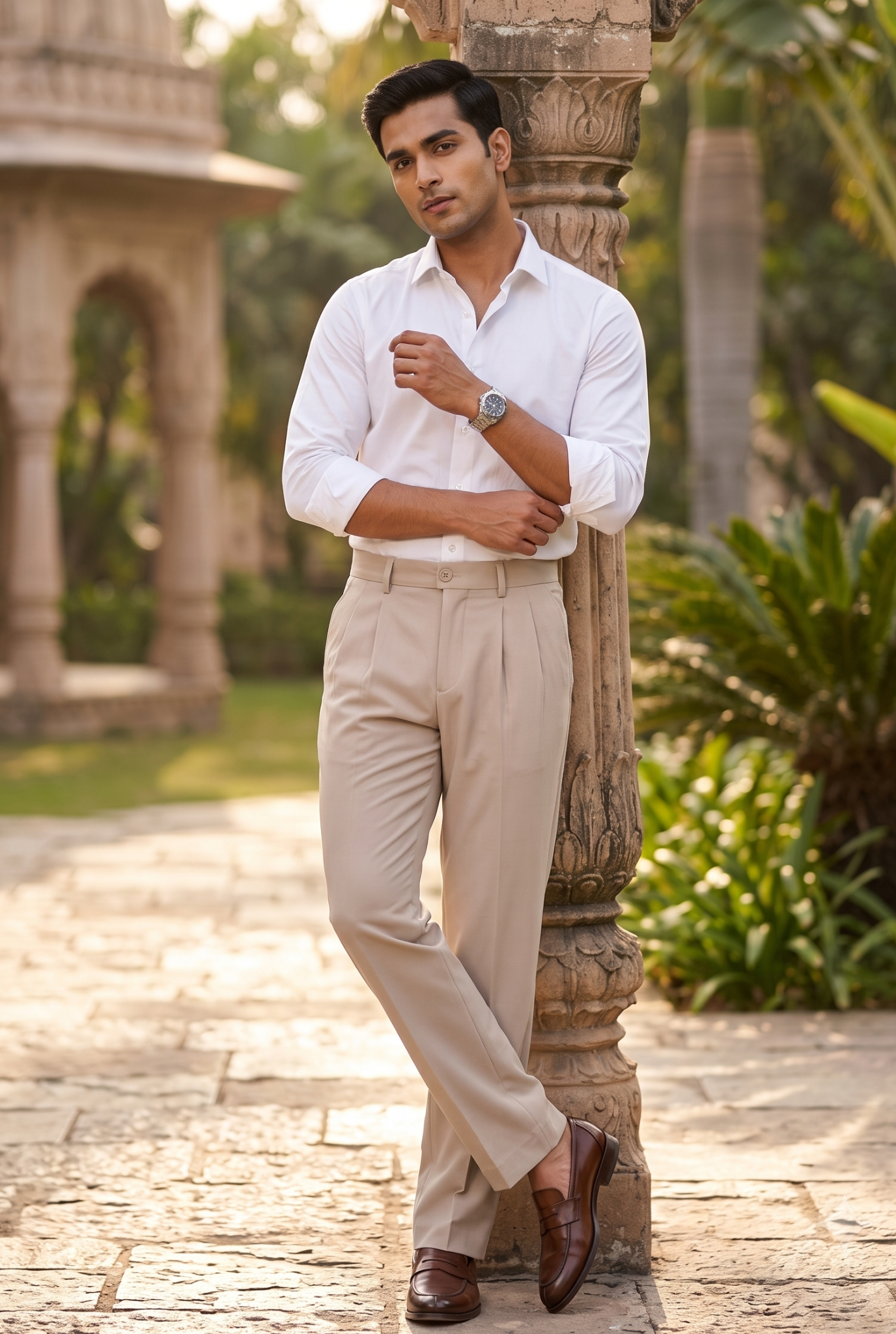 Men's Fawn Straight Fit Gurkha Trouser –(0004)