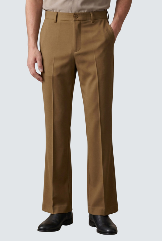 Men’s Trendy Brown Korean Bootcut Trouser-(0002)