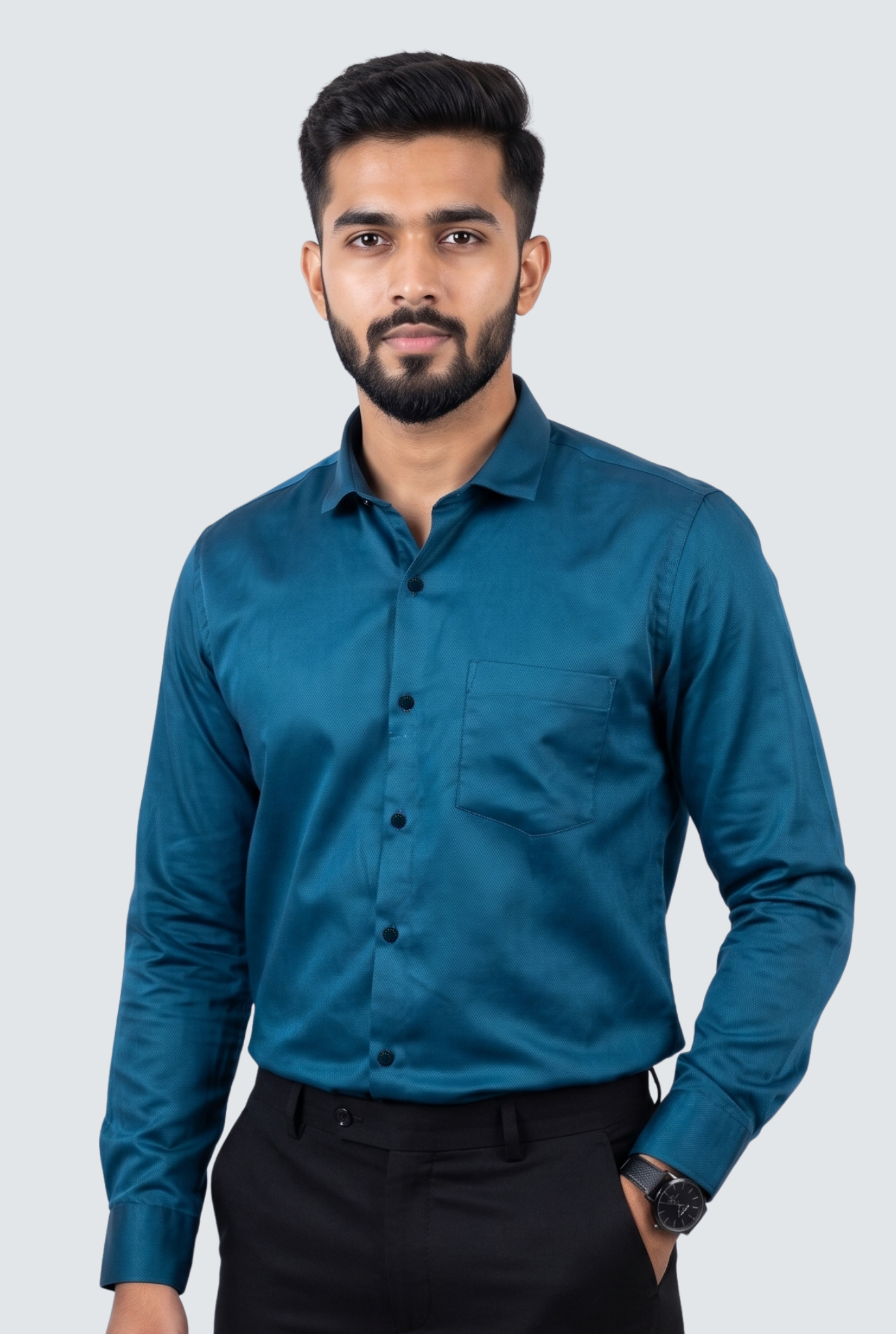 Men's Rama Premium Cotton Satin Lycra Shirt-(CR-1)
