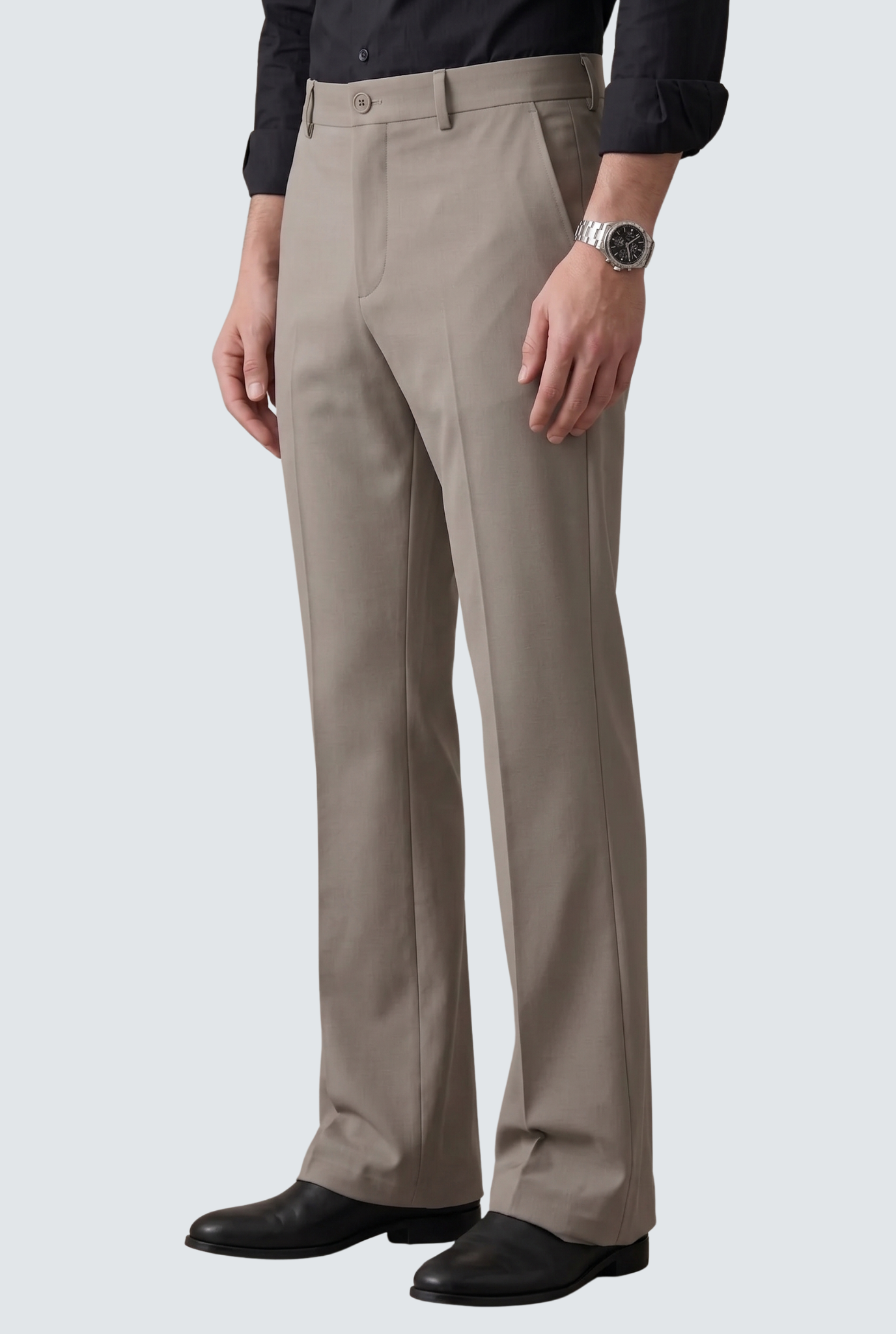 Men’s Trendy Light Grey Korean Bootcut Trouser-(0002)