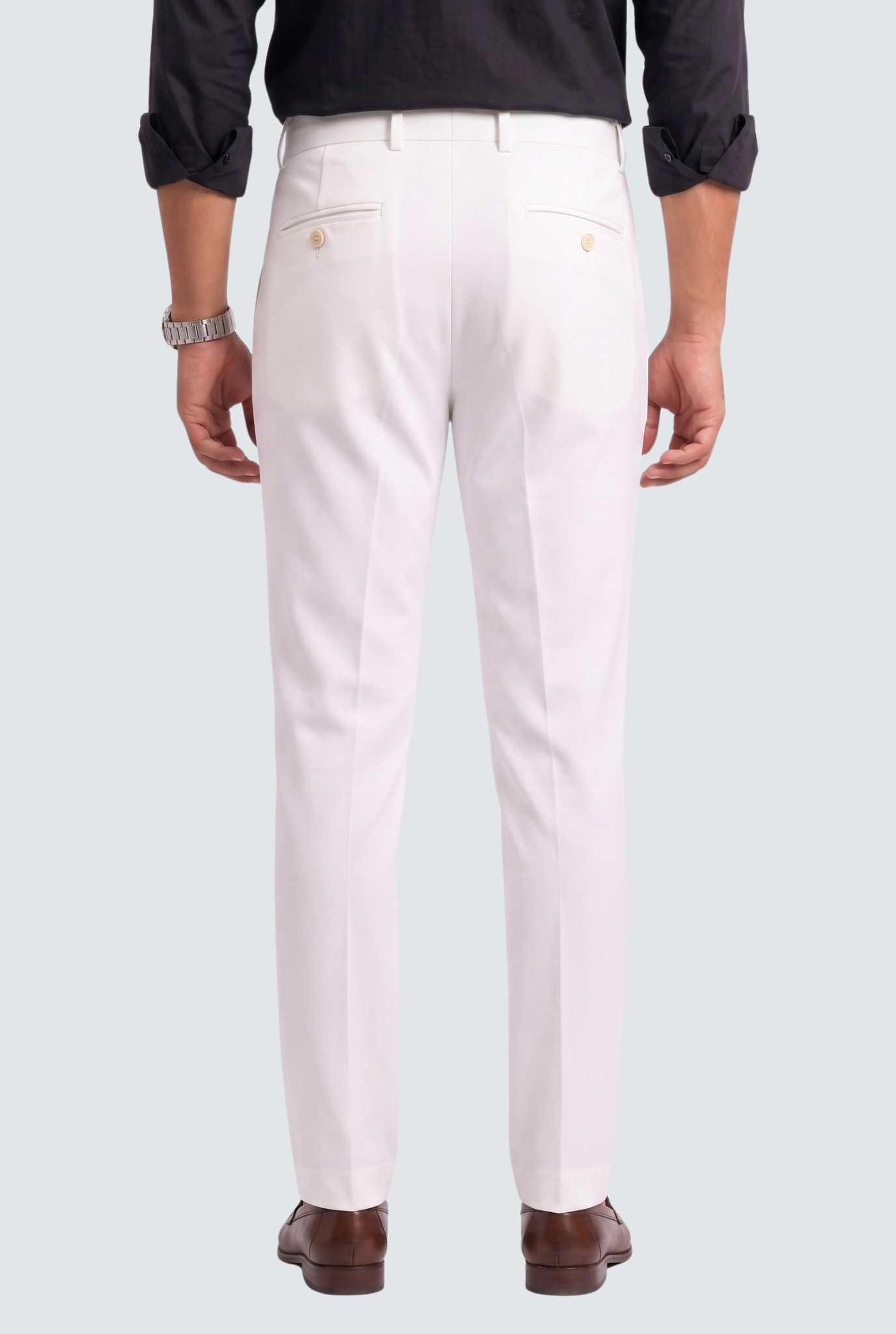 Men's White Straight Fit Gurkha Trouser –(0004)