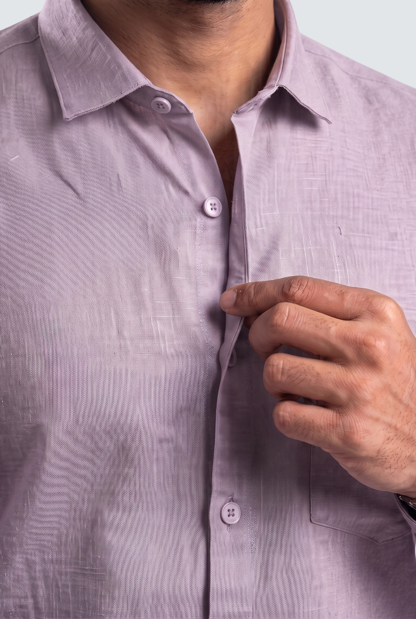 Light Purple Linen Shirt-(1923)