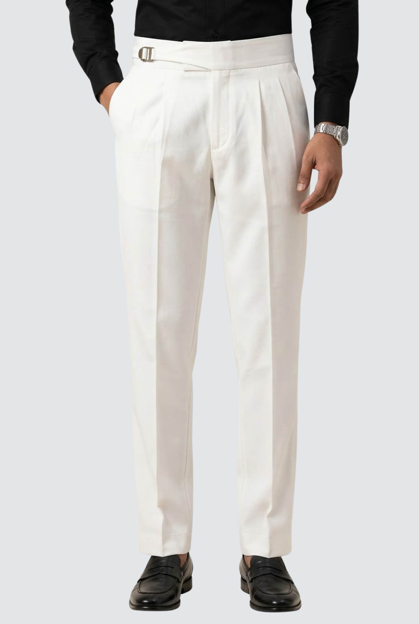 Korean Casual White Trouser For Men-Soft Fabric Comfort (0001)