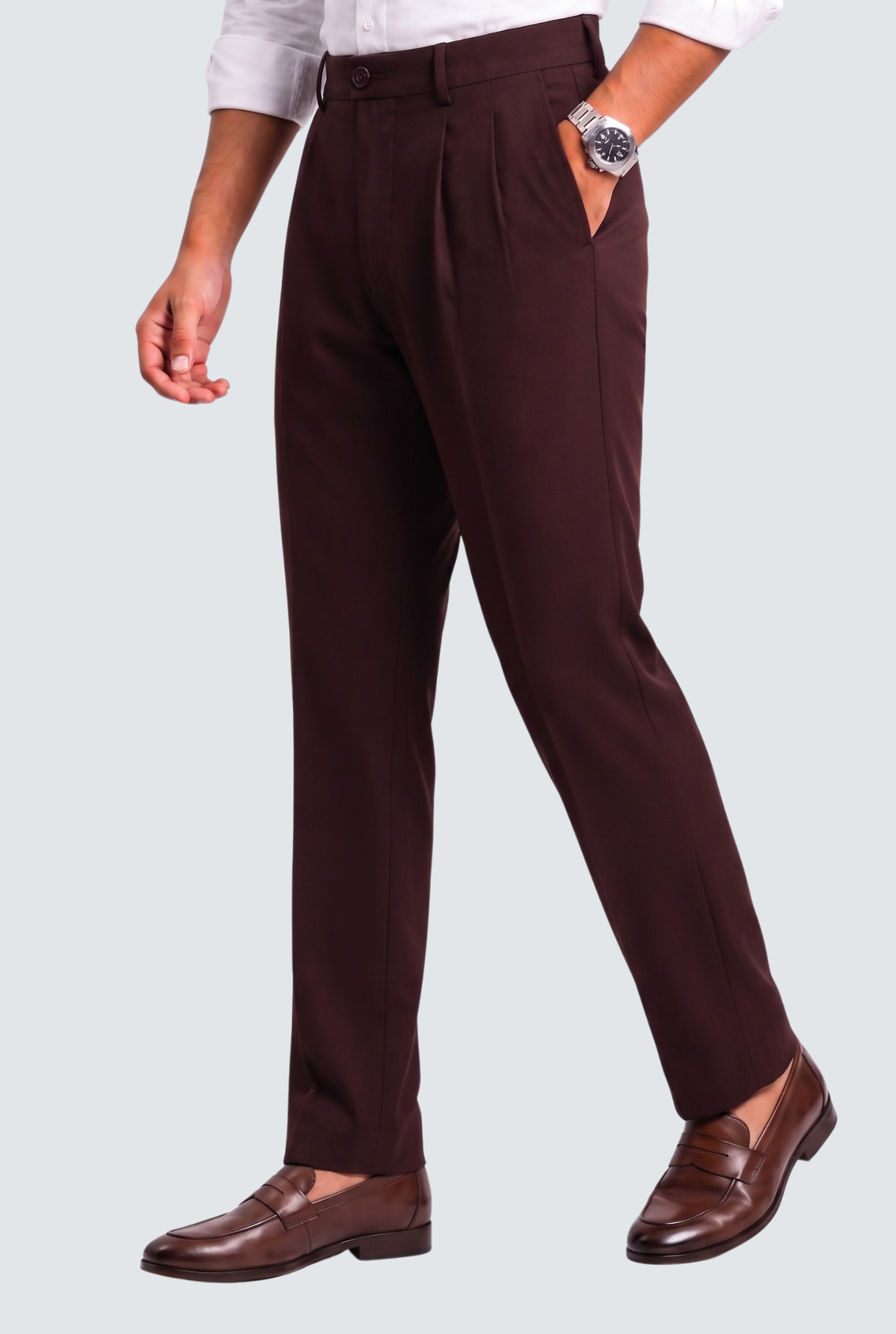 Men's Dark Purple Straight Fit Gurkha Trouser –(0004)