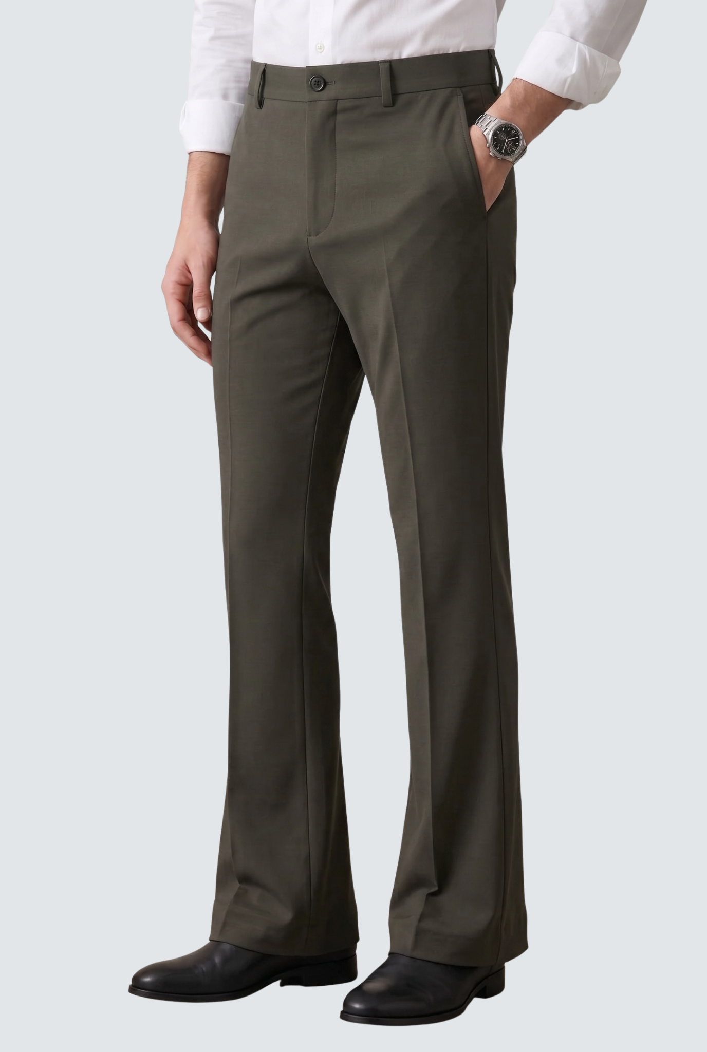 Men’s Trendy Dark Grey Korean Bootcut Trouser-(0002)