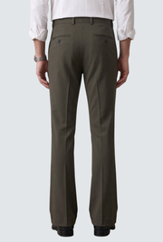 Men's dark gray bootcut trousers rear view with back pockets