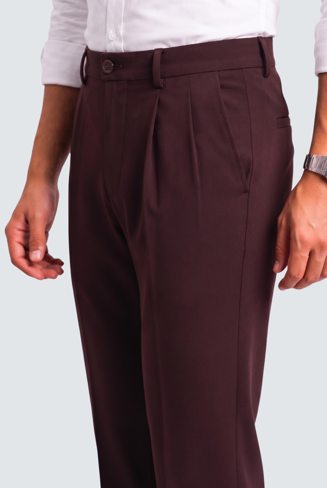 Men's Dark Purple Straight Fit Gurkha Trouser –(0004)