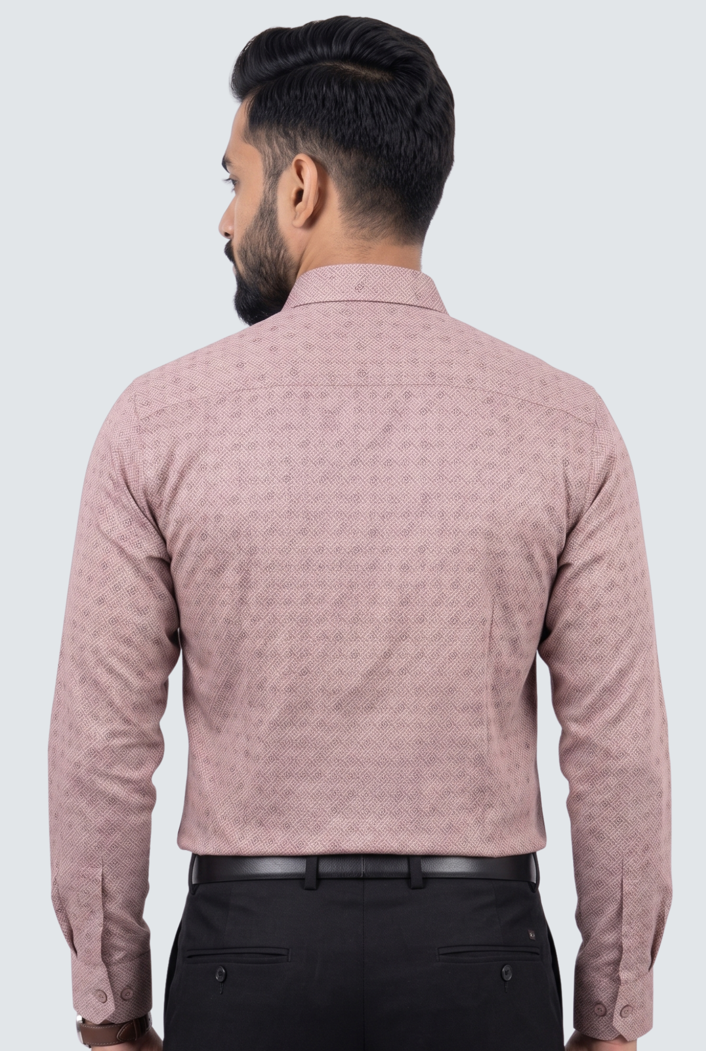 Men’s Satin Printed Full Sleeve Shirt –Pitch(1884)