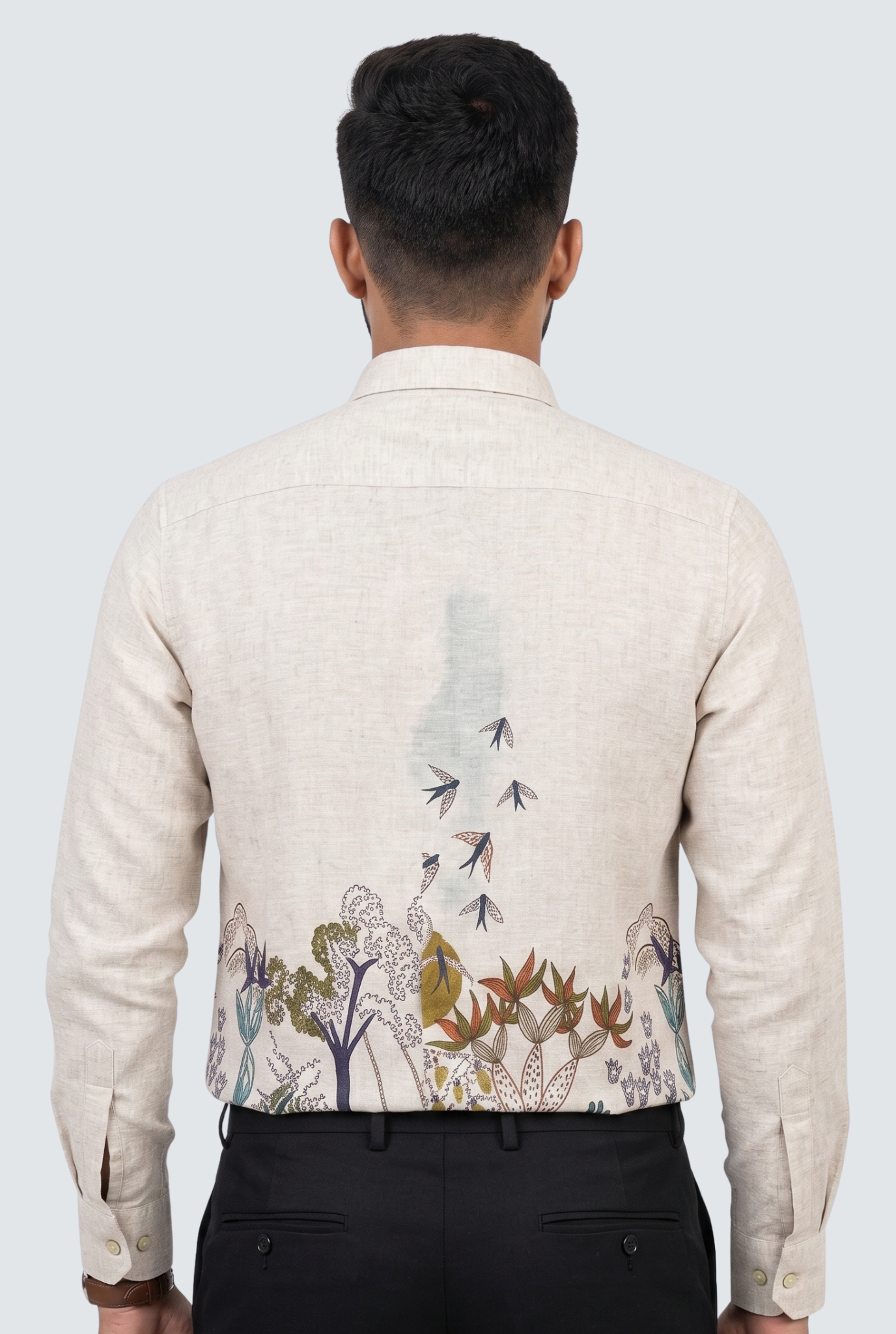 Trendy Nature Artwork Shirt for Men-Orange (1854)