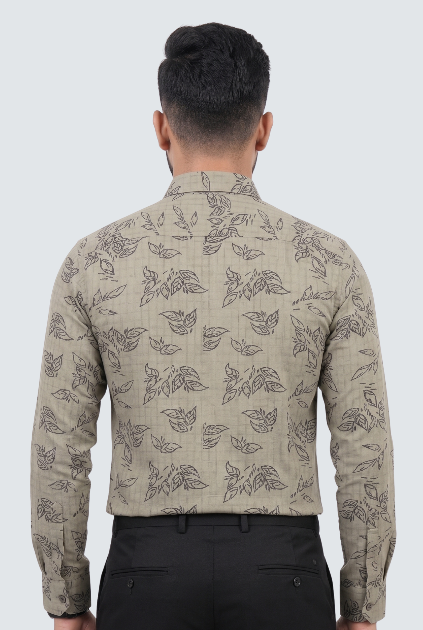 Men’s Fawn Printed Cotton Dobby Shirt-(1859)