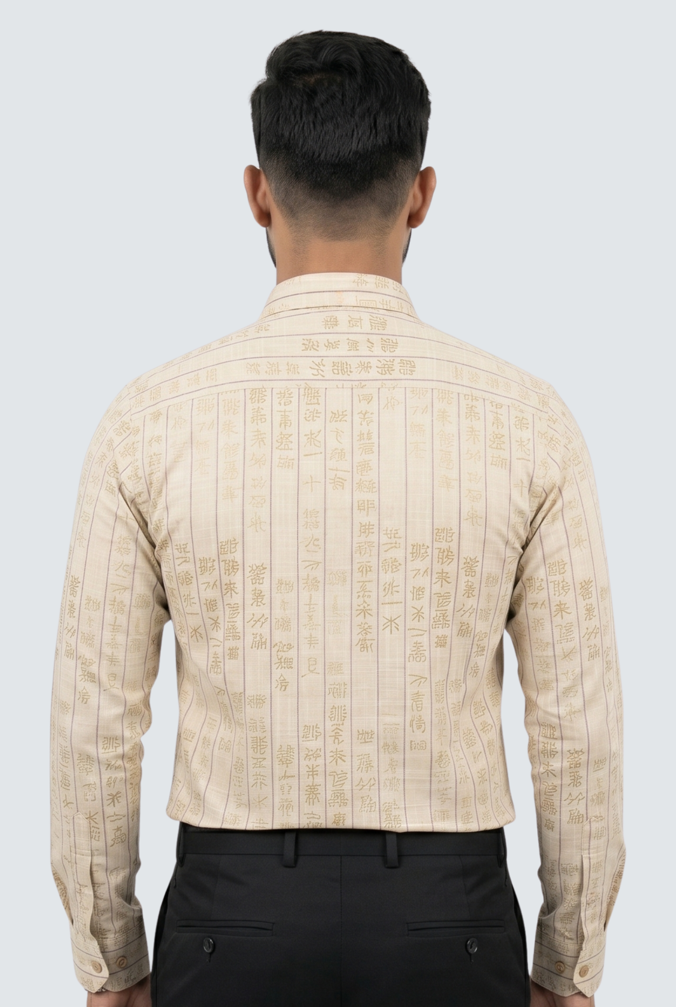 Men’s Style Text Print Full Sleeve Shirt-Brown(1878)