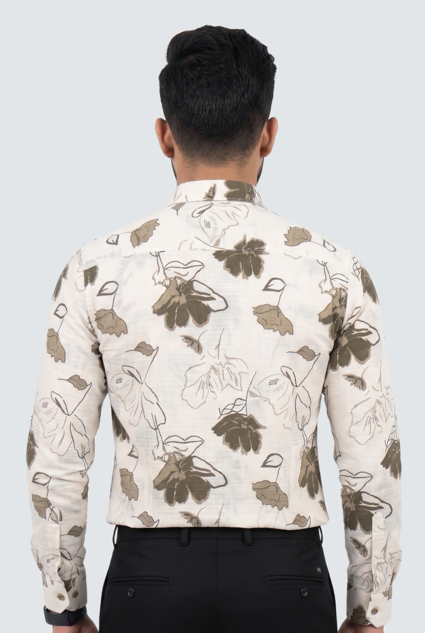 Men’s Mahendi Floral Print Fine Cotton Shirt-(1866)
