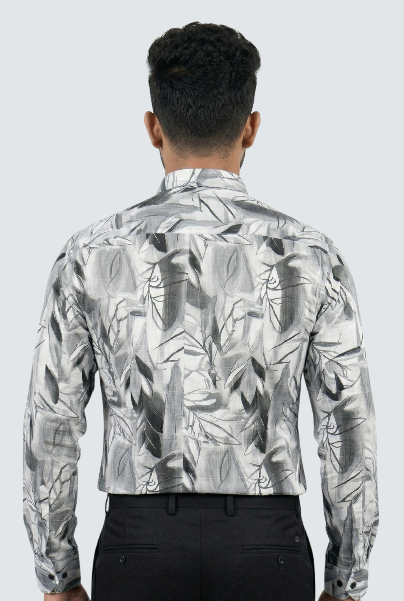 Trendy Grey Dobby Cotton Shirt-(1842)