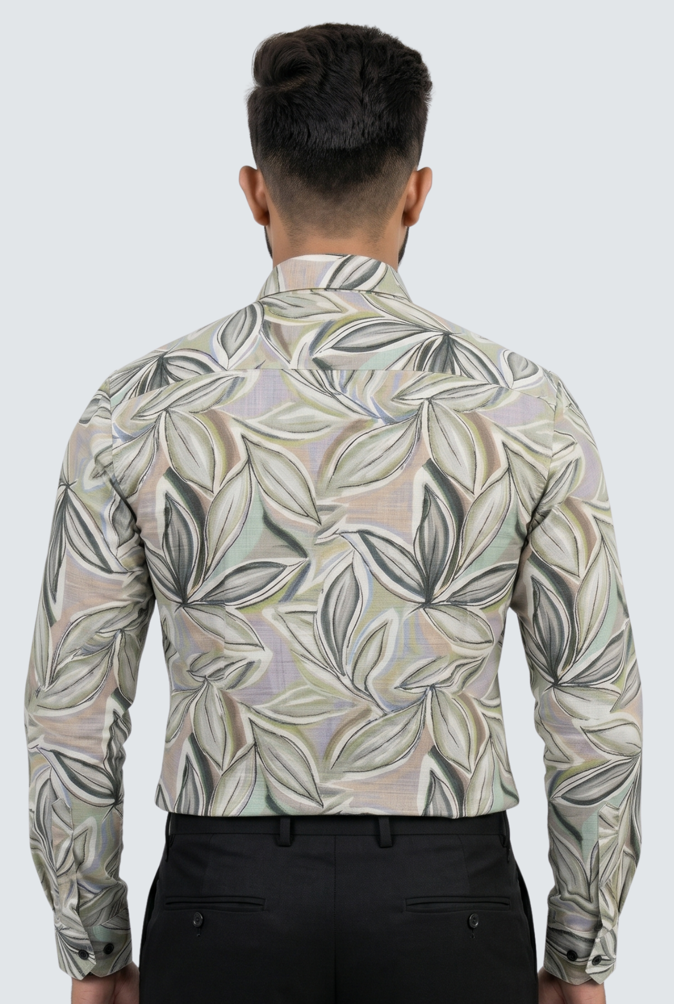Men’s Premium Linen Printed Shirt-Green(1888)