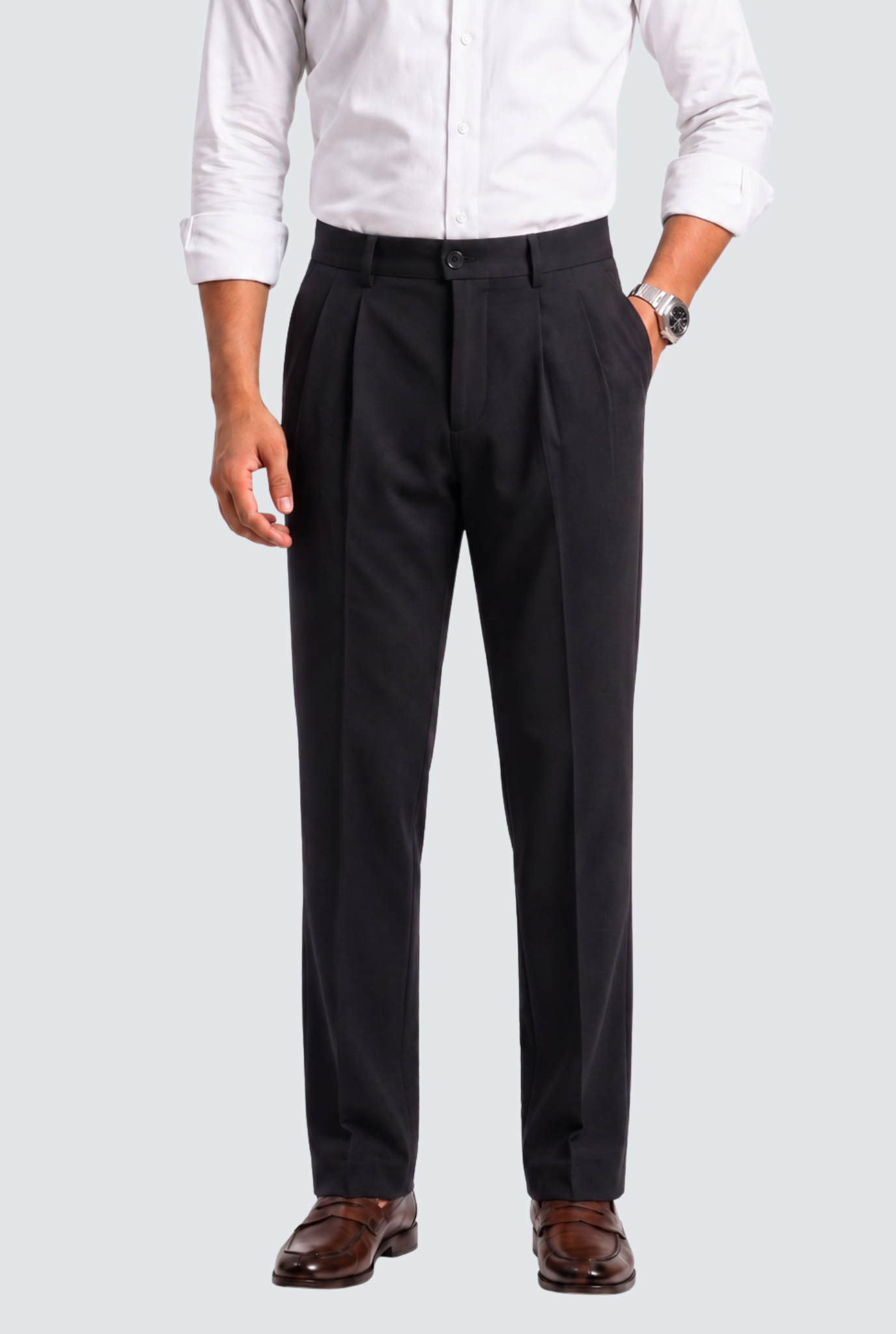 Men's Black Straight Fit Gurkha Trouser –(0004)