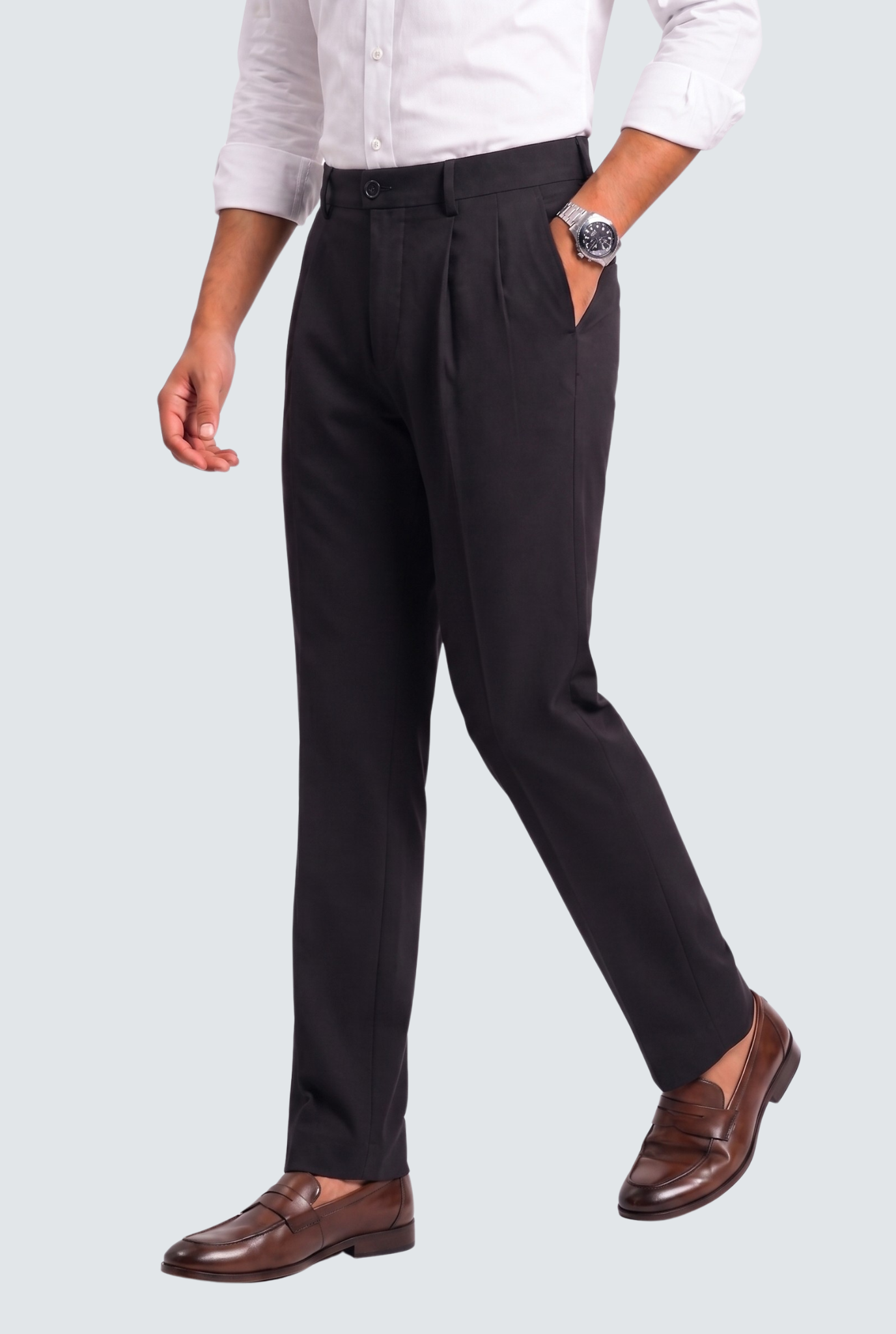 Men's Black Straight Fit Gurkha Trouser –(0004)