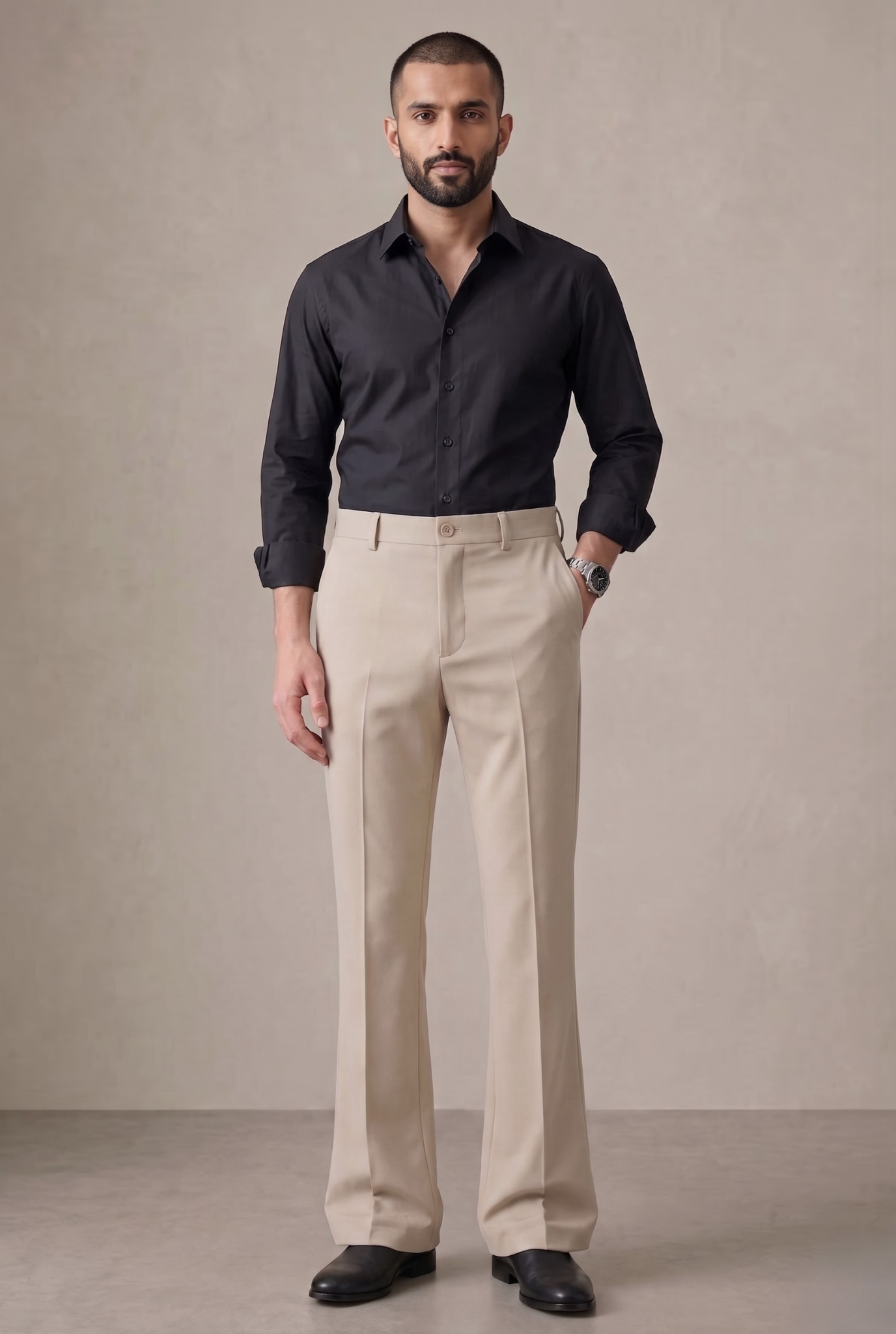 Men’s Trendy Fawn Korean Bootcut Trouser-(0002)