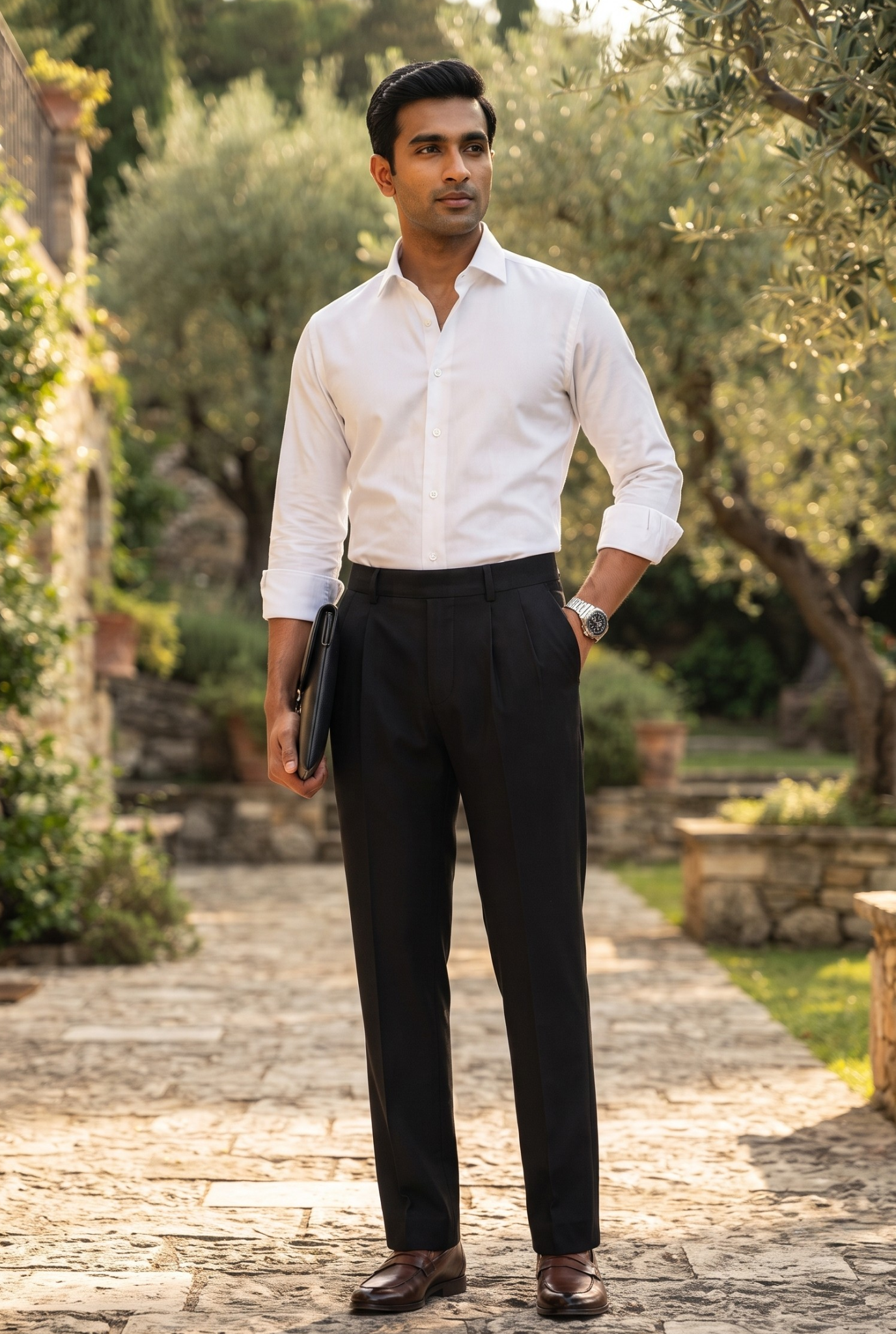 Men's Black Straight Fit Gurkha Trouser –(0004)