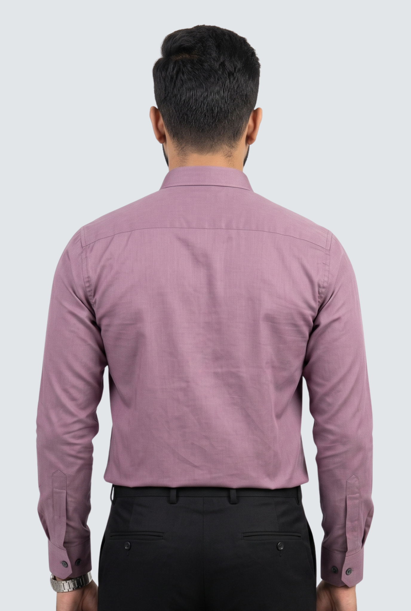 Men's Lavender Premium Cotton Satin Lycra Shirt-(CR-1)