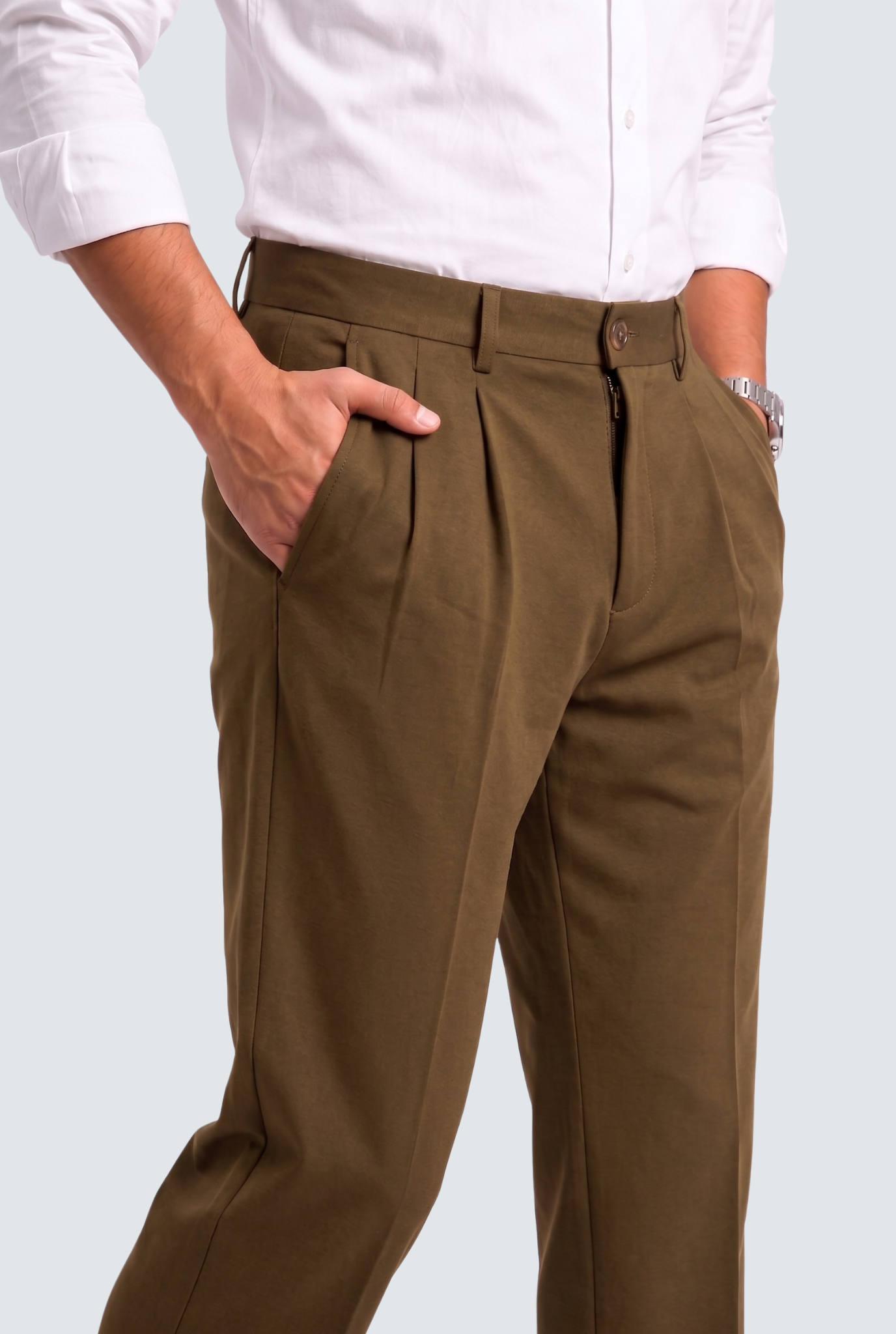 Men's Brown Straight Fit Gurkha Trouser –(0004)