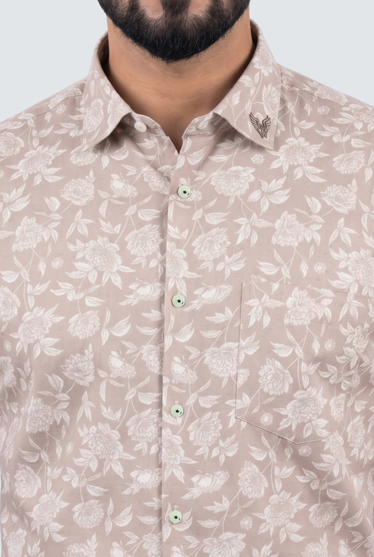 Men’s Modern Floral Casual Full Sleeve Shirt-Pitch(1874)