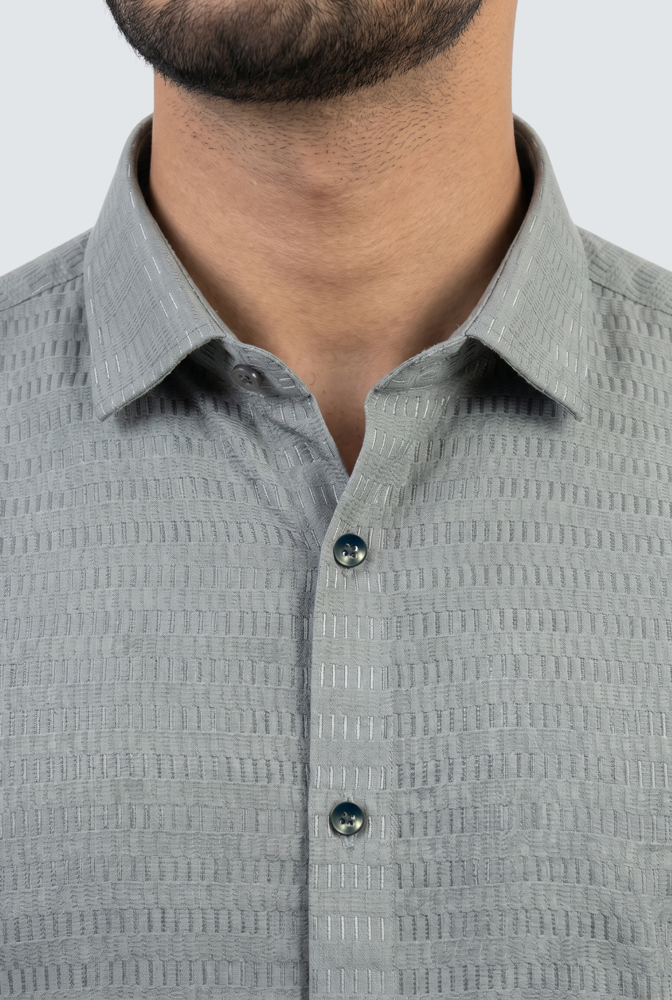 Men’s Trendy Grey Full Sleeve Shirt- (1868)