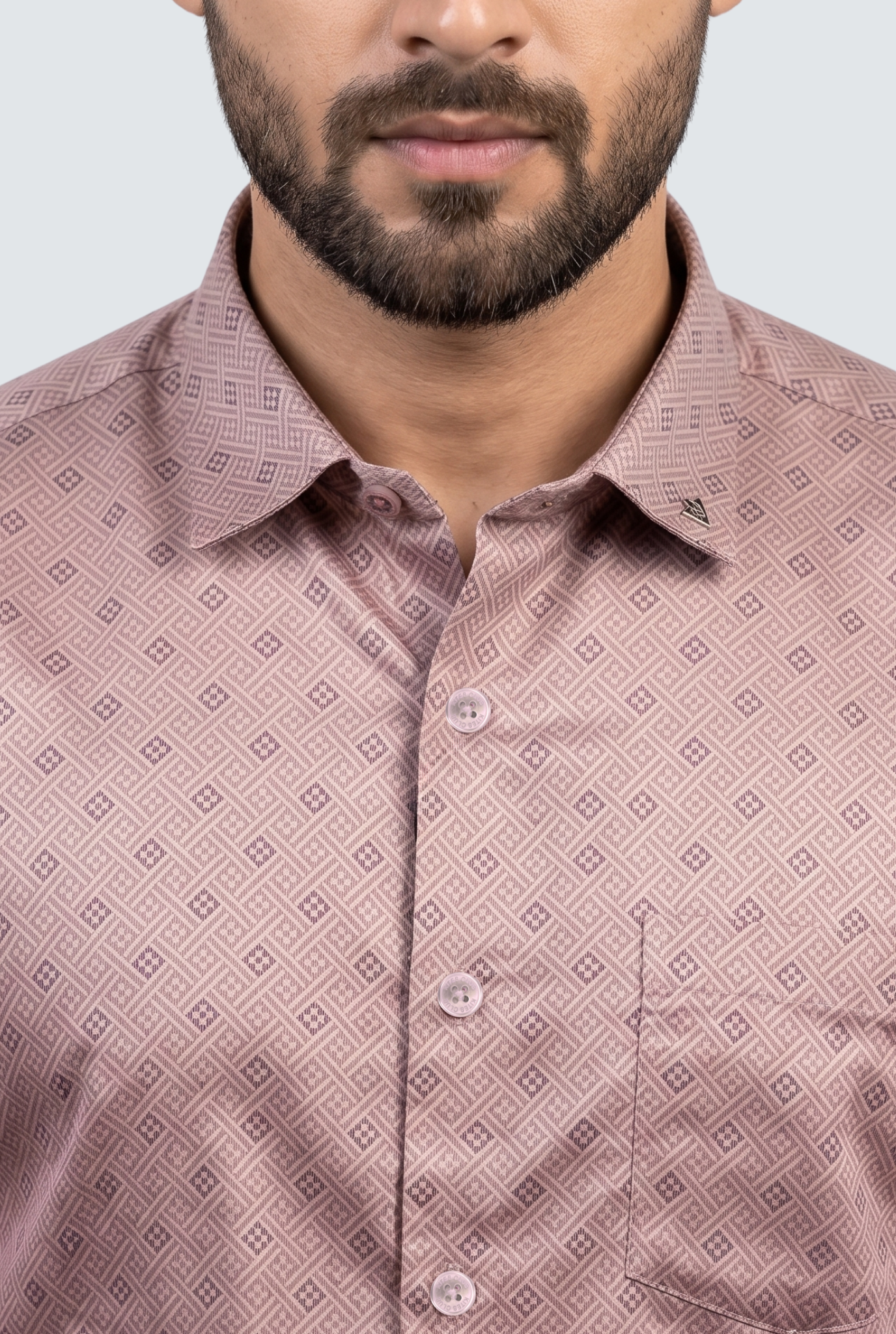 Men’s Satin Printed Full Sleeve Shirt –Pitch(1884)